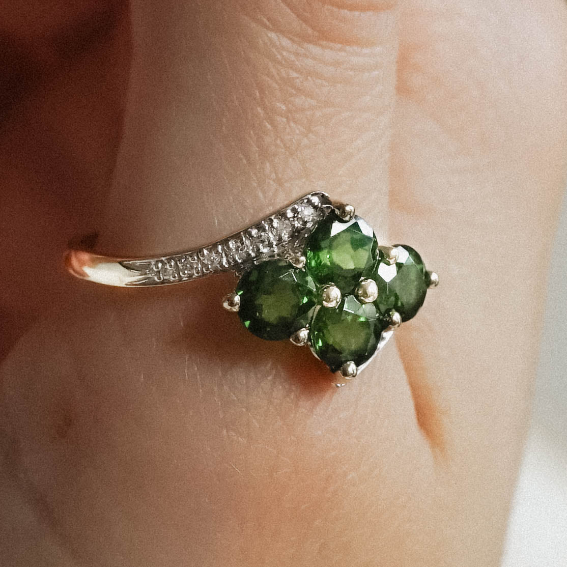 Sofie | Vintage Diopsiet en Diamant ring