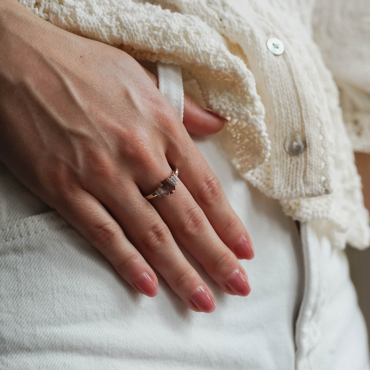 Christina| Vintage Kwarts en Zirkonia ring - Menina Amsterdam