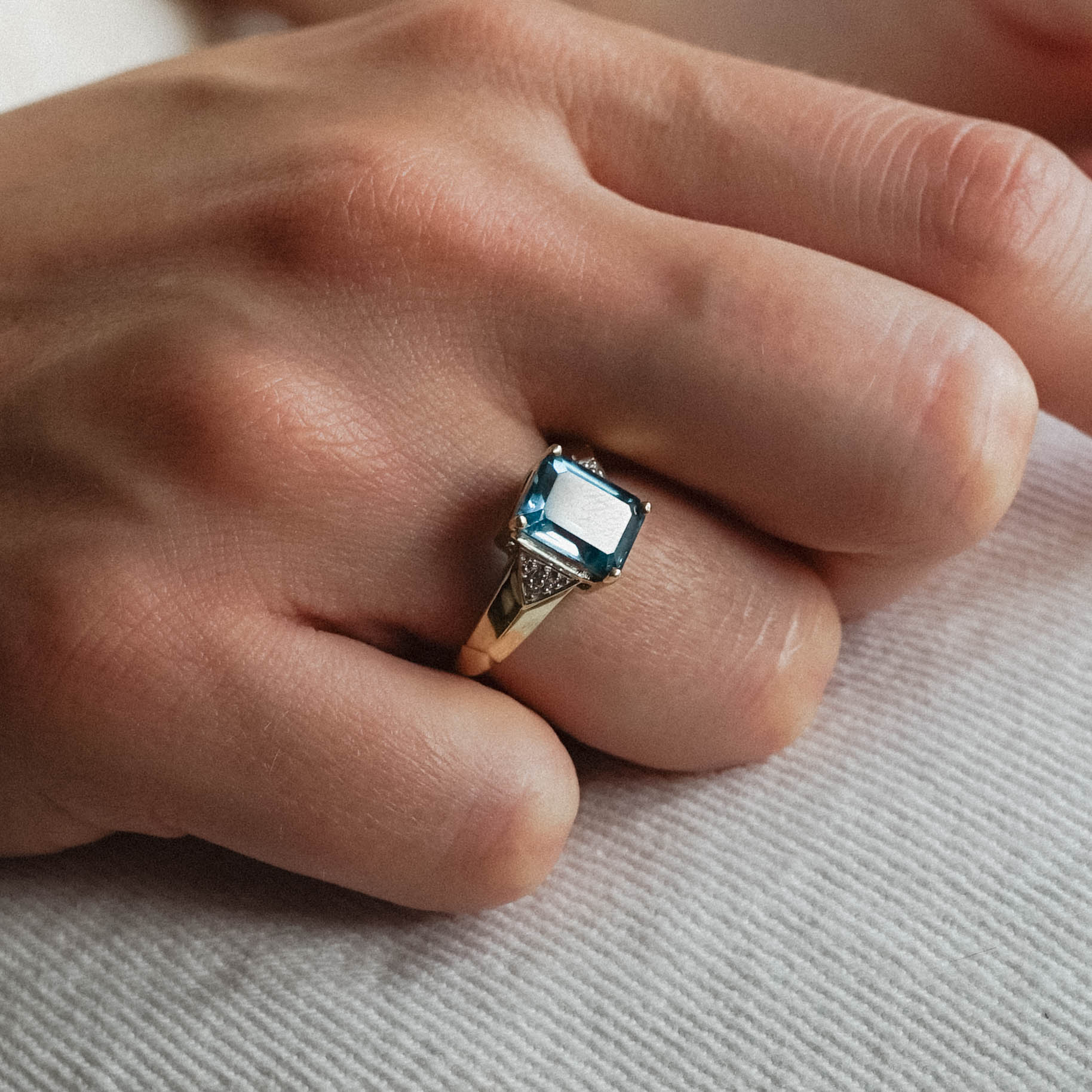 Lucille| Vintage Topaas en Diamant - Menina Amsterdam