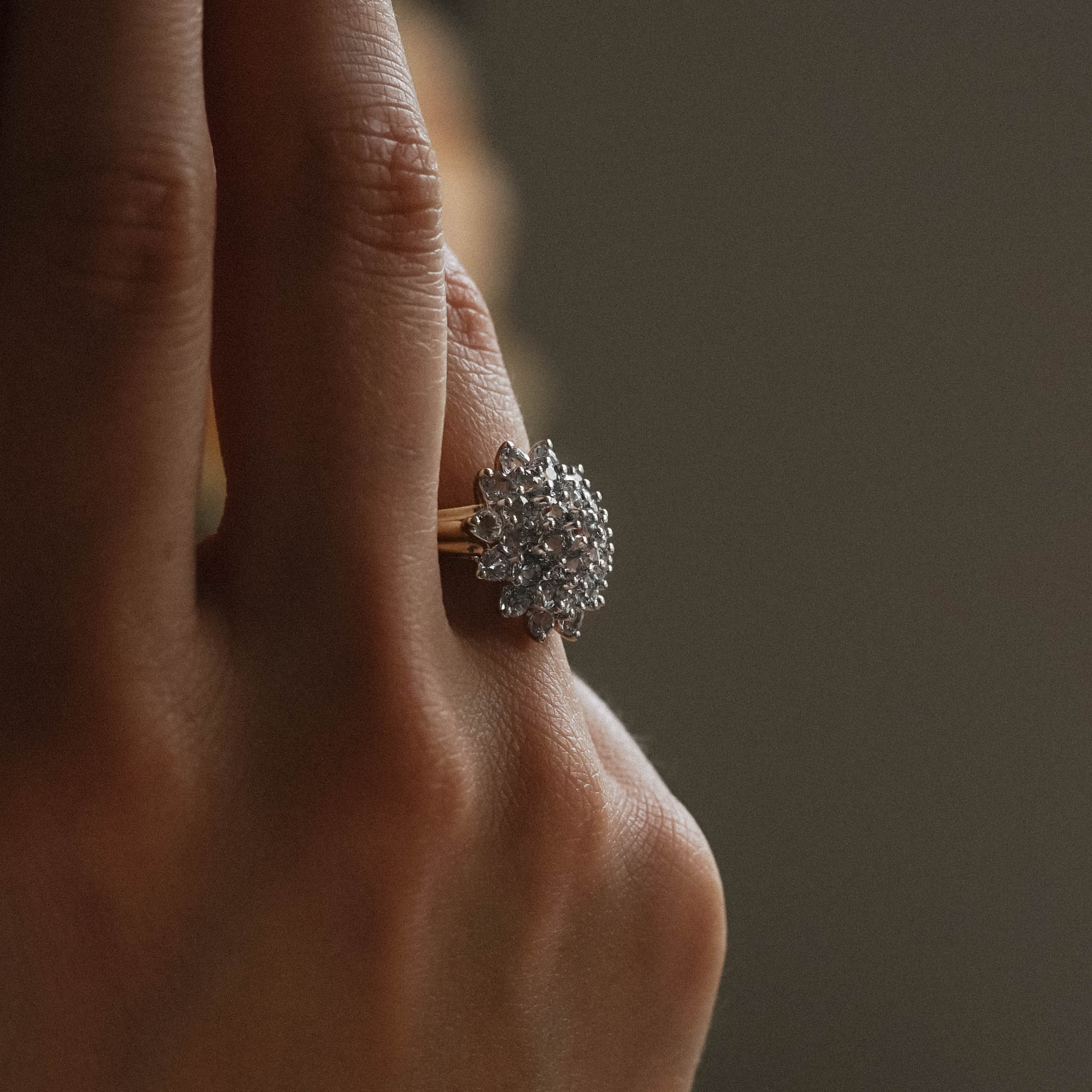 Julianne| Vintage Aquamarijn cluster ring