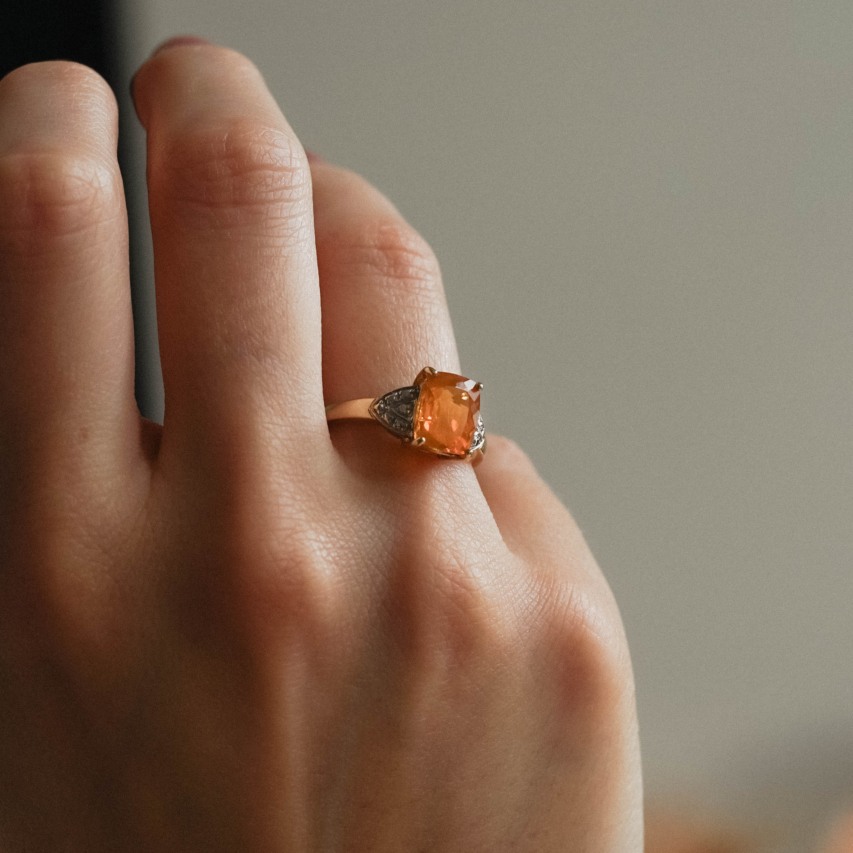 Brittany| Vintage Opaal en Diamant ring - Menina Amsterdam