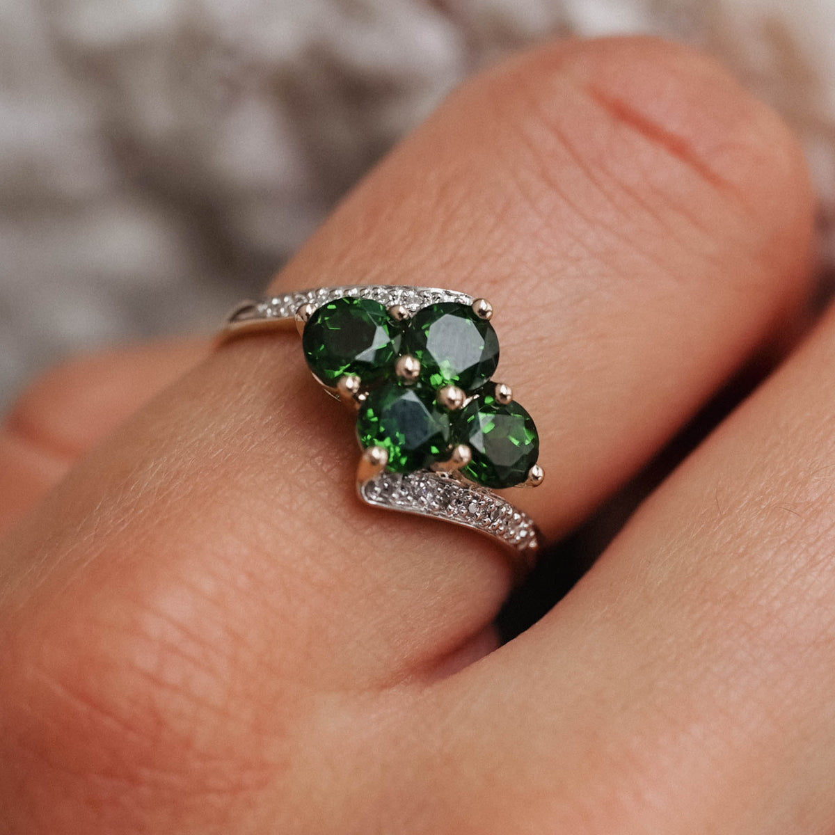 Sofie | Vintage Diopsiet en Diamant ring
