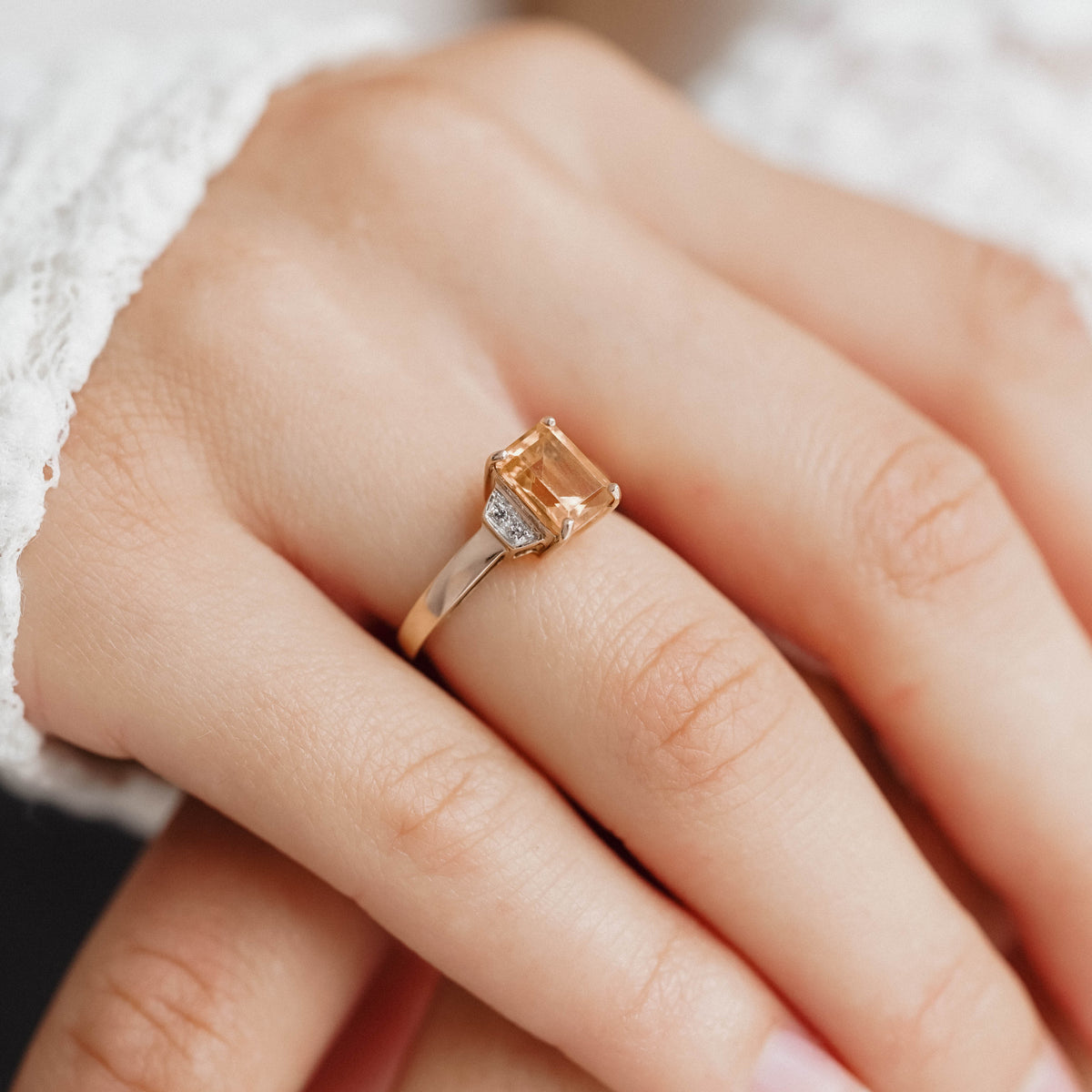 Josefien | Vintage Citrien en Diamant ring