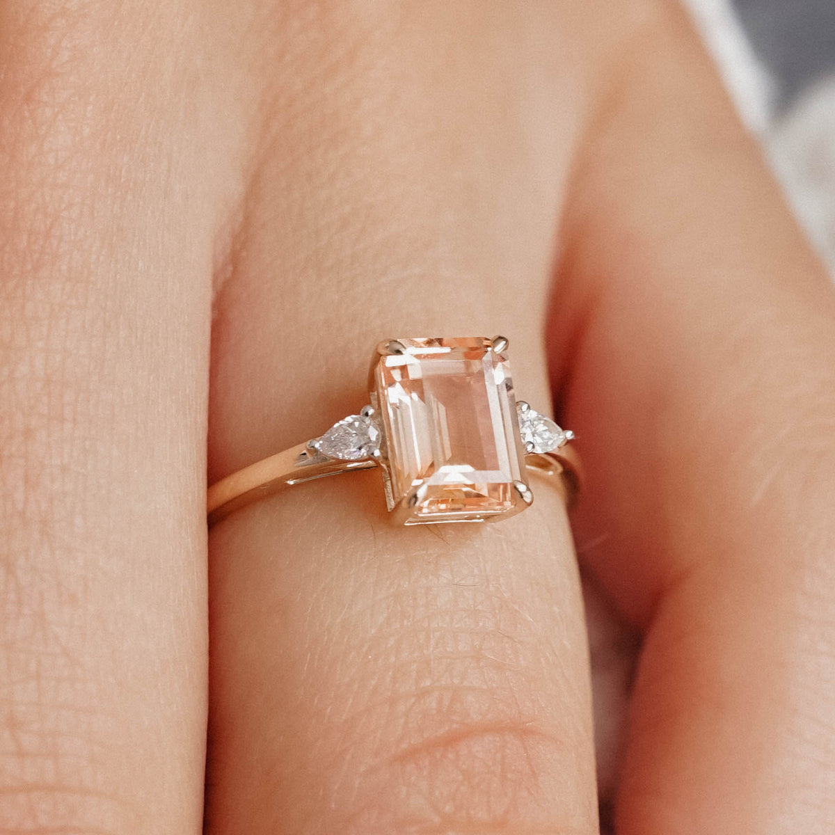Rosalie | Morganiet & Diamant Ring - Menina Amsterdam