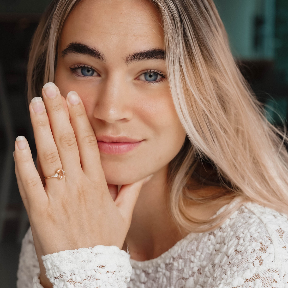 Rosalie | Morganiet & Diamant Ring - Menina Amsterdam