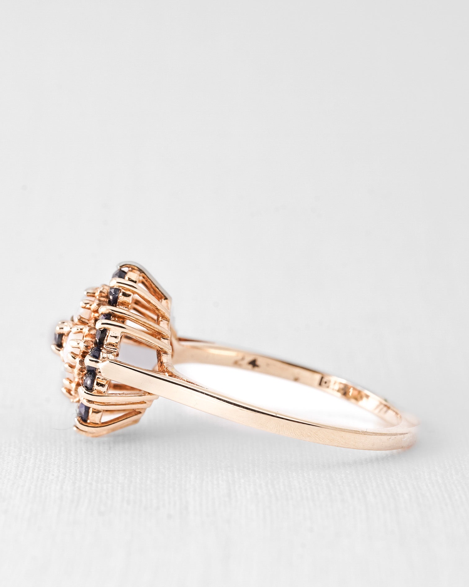 Emma | Vintage Saffier en Opaal Cluster Ring