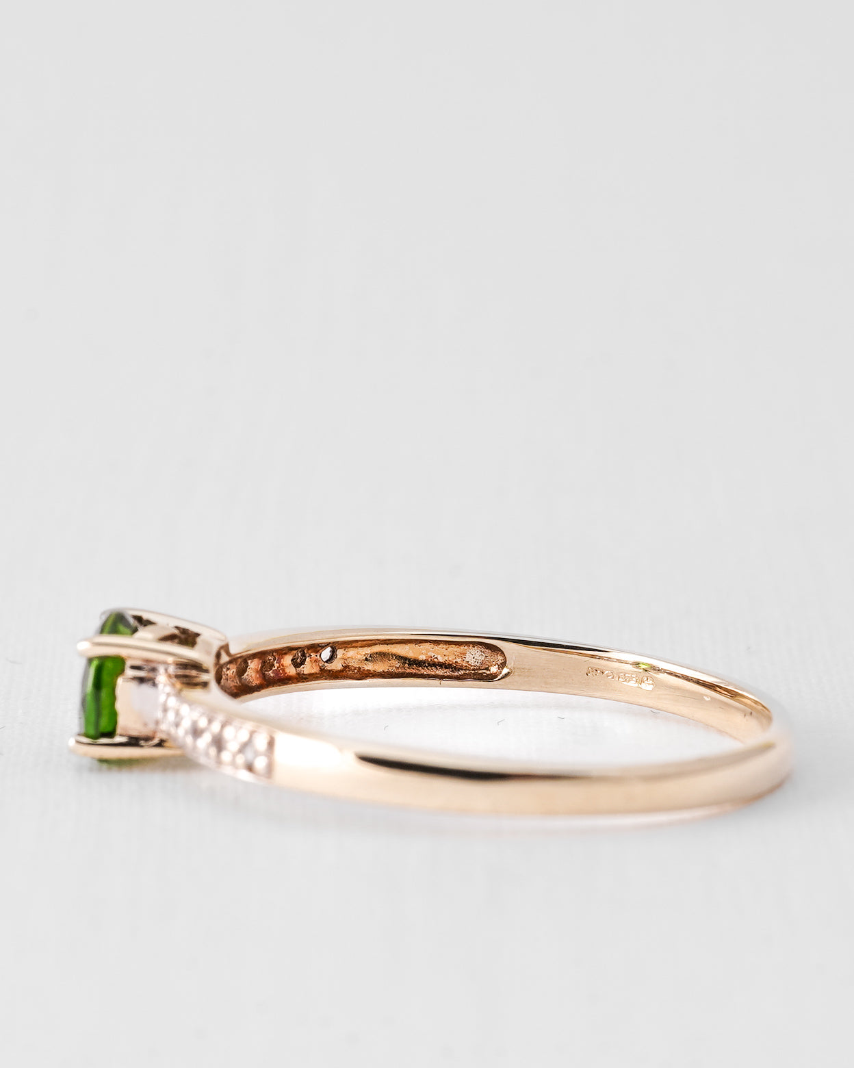 Thalira | Vintage Diopsiet Solitair & Diamant Details Ring