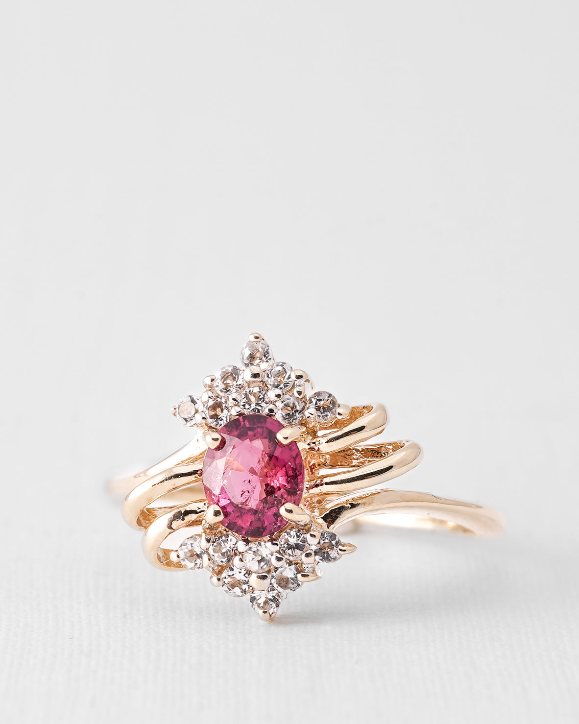 Norelle | Vintage Toermalijn en Witte Saffier Dress Ring