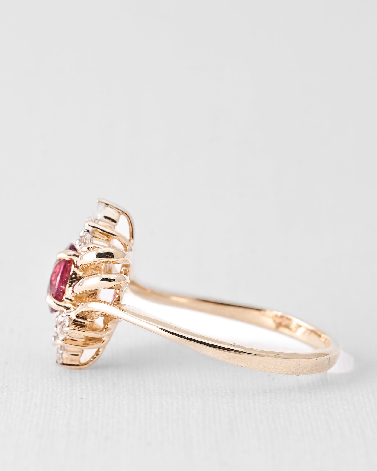 Norelle | Vintage Toermalijn en Witte Saffier Dress Ring