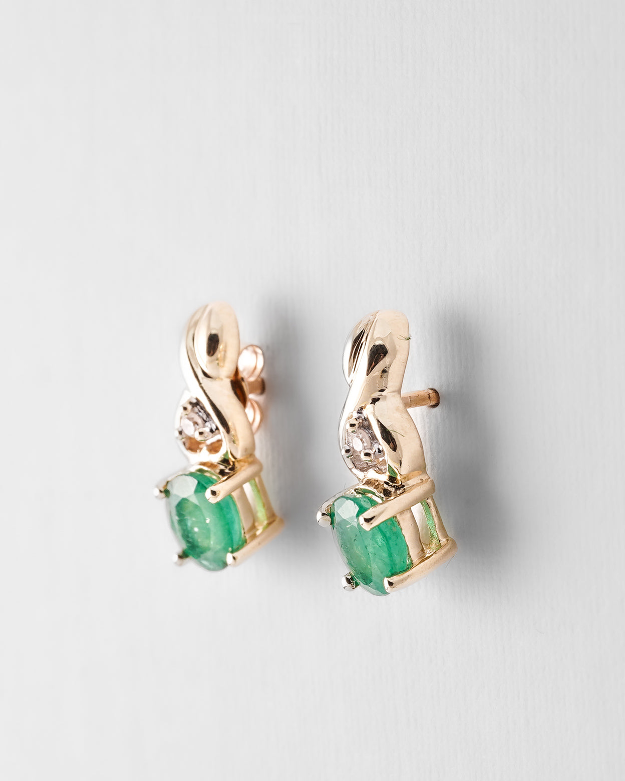 Nicky | Vintage Smaragd & Diamant Oorbellen