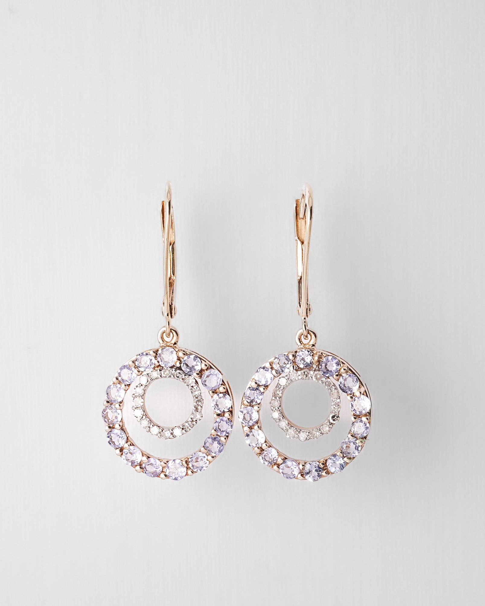 Evi | Vintage Tanzaniet & Diamant Oorbellen