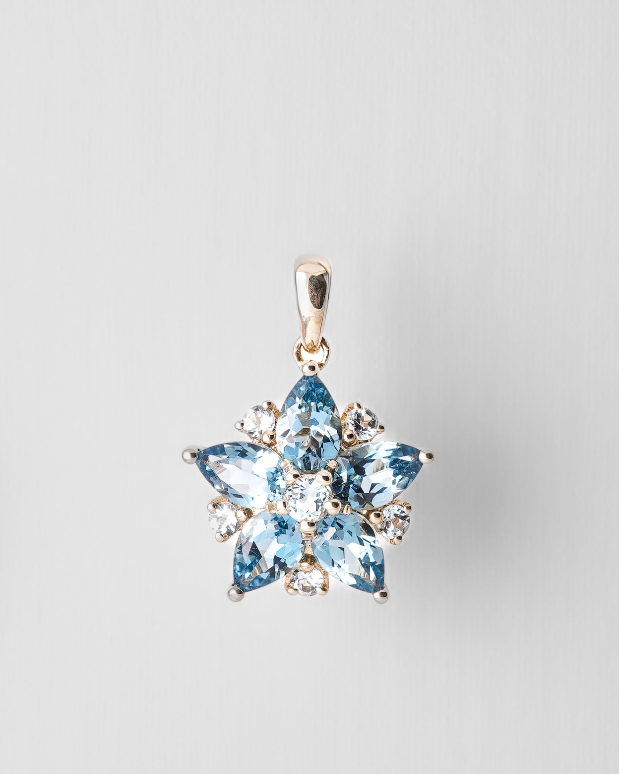 Ysera | Vintage Blauwe Topaas Cluster Hanger