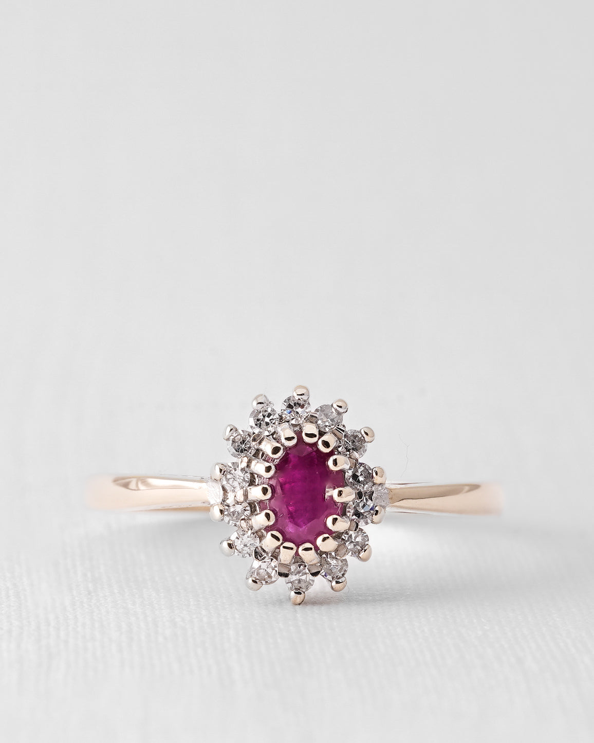 Seliane | Vintage Robijn & Diamant Cluster Ring
