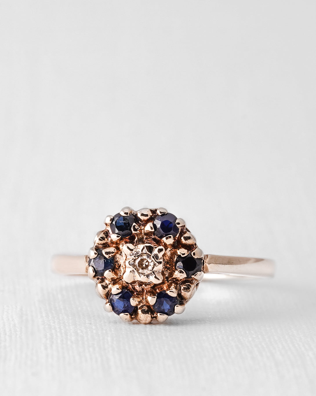 Hiannah | Vintage Saffier & Diamant Dress Ring