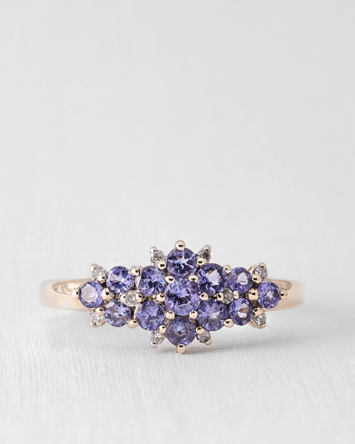 Teralyn | Vintage Tanzaniet & Diamant Cluster RIng