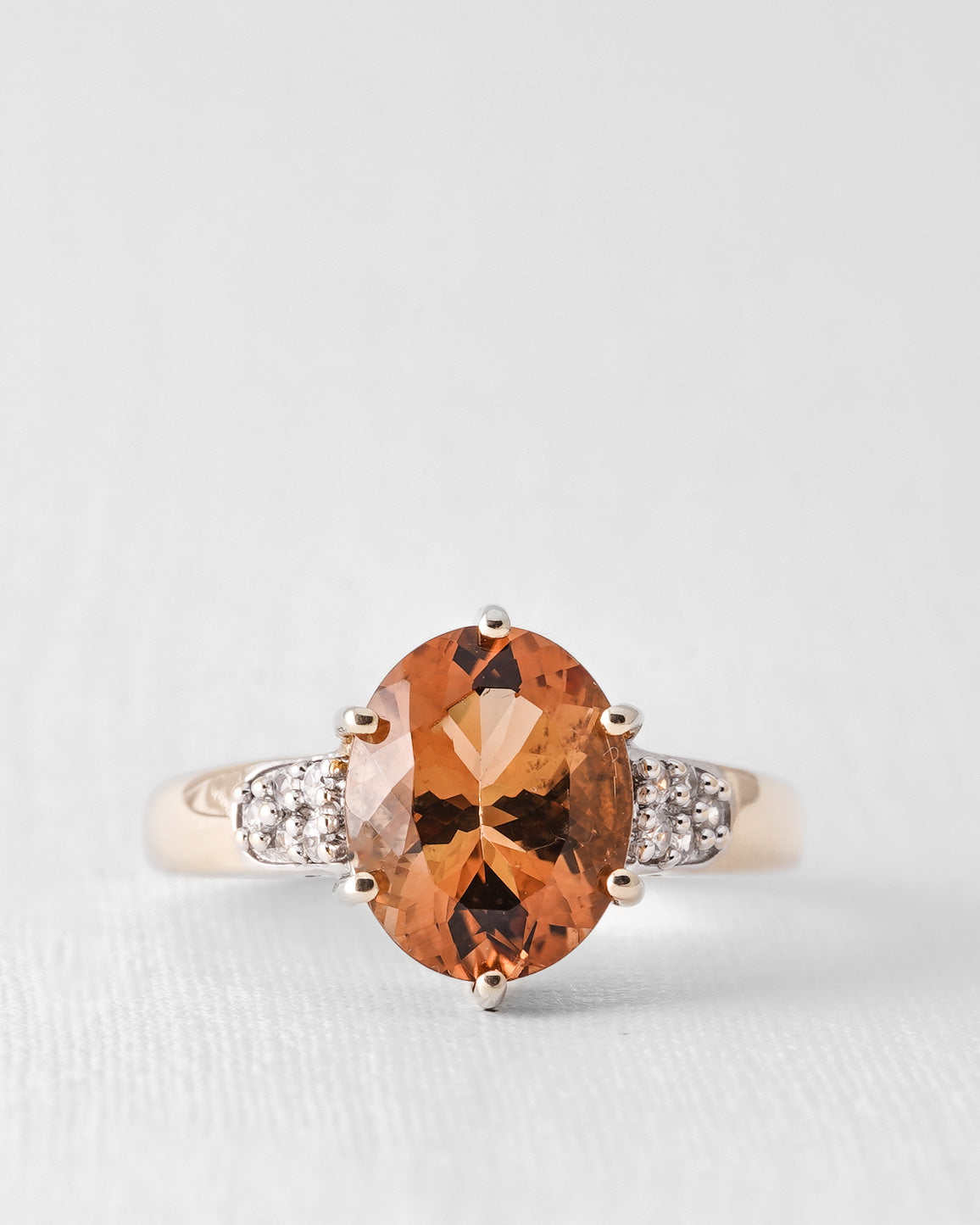 Solandra | Vintage Kwarts & Witte Saffier Dress Ring