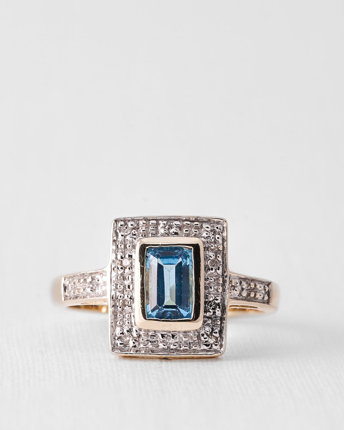 Evelianne | Vintage Topaz & Diamond Halo Ring
