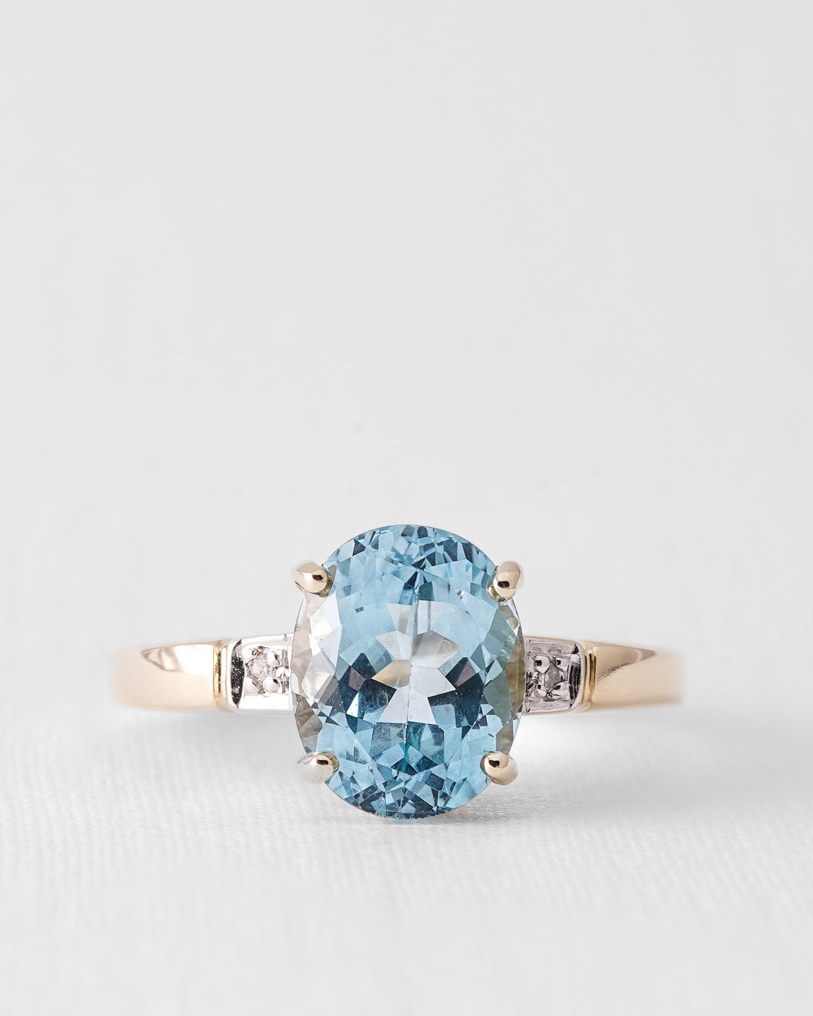 Daphne | Vintage Topaas & Diamant Solitair Ring