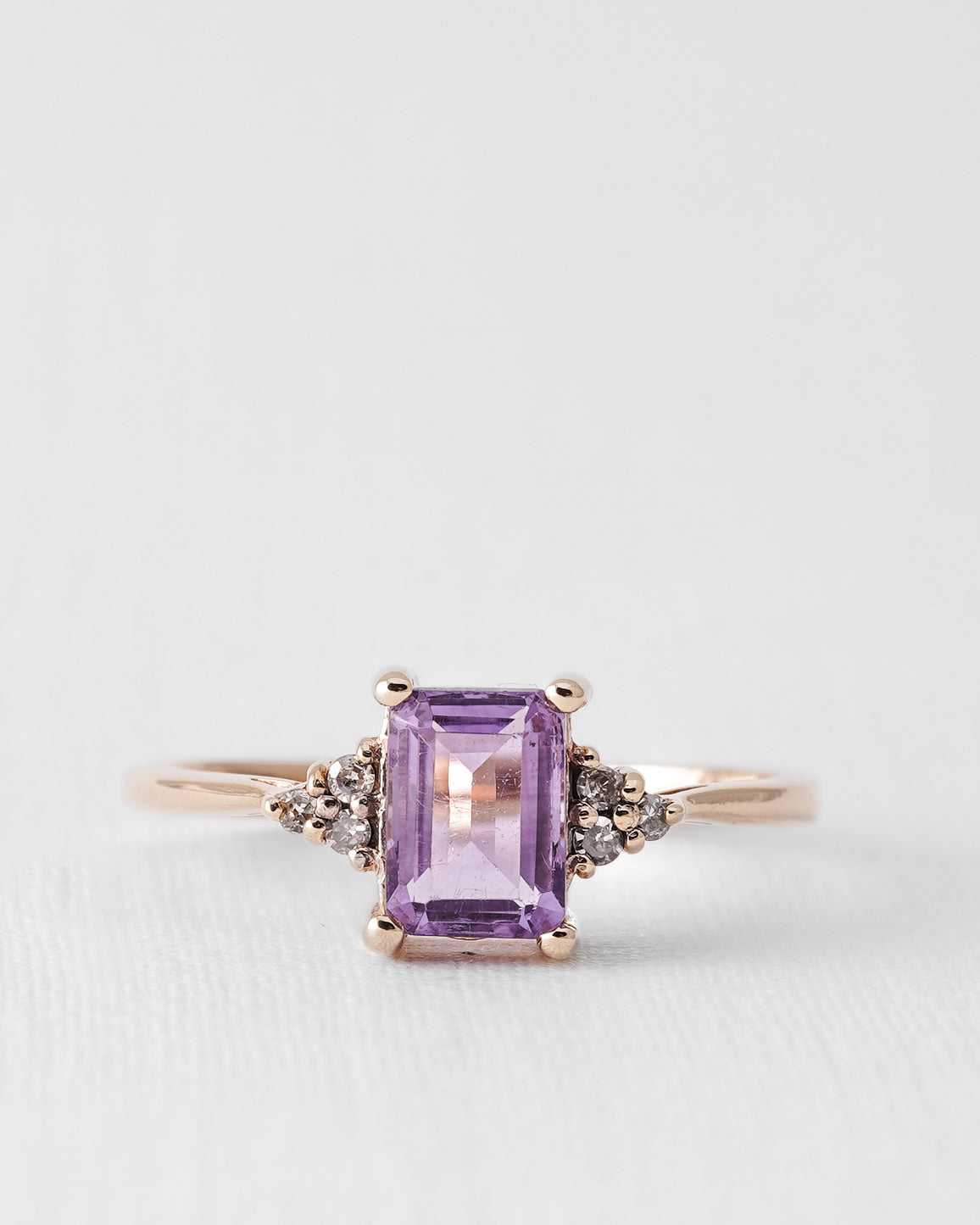 Amaya | Vintage Amethist & Diamant Solitair Ring