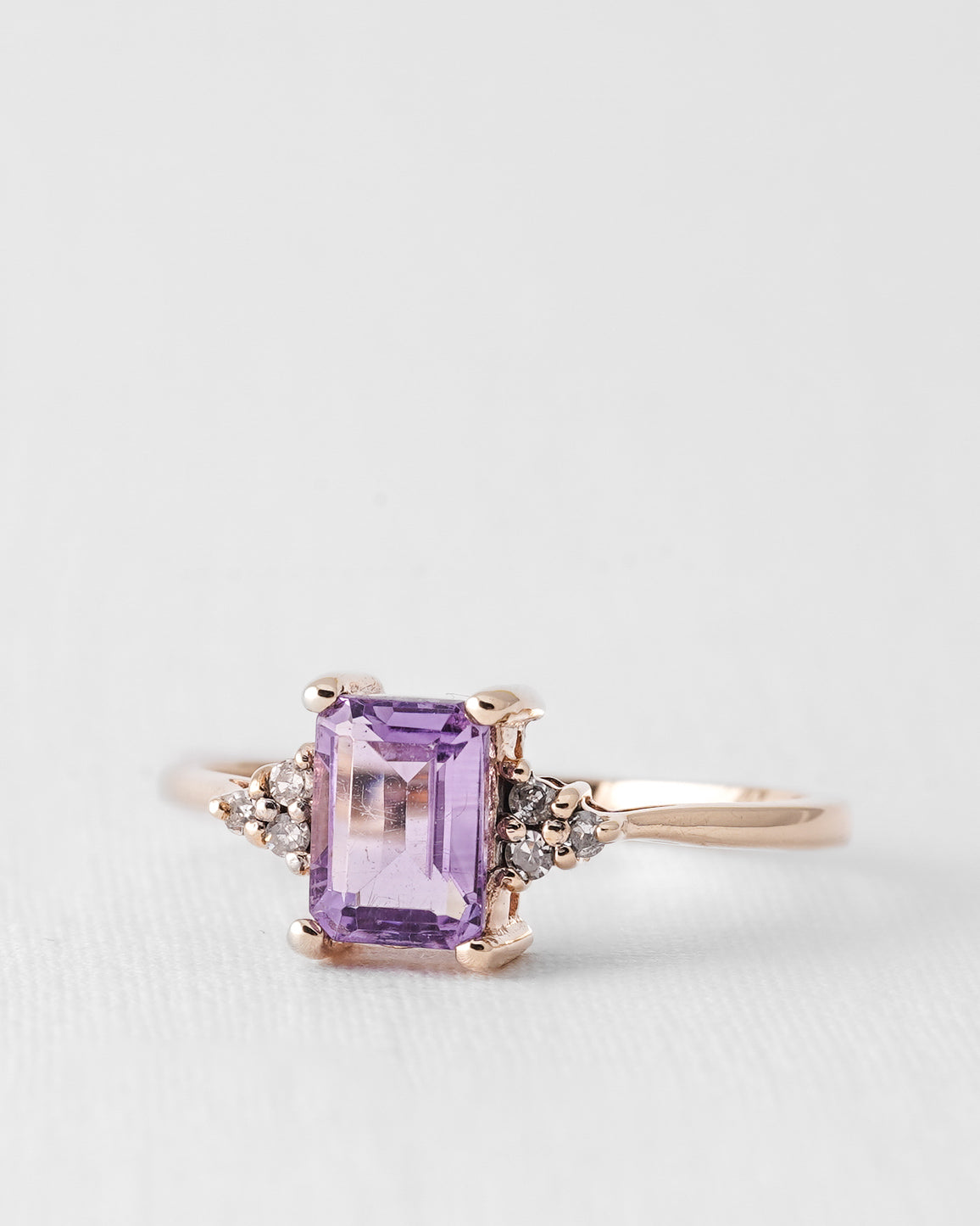 Amaya | Vintage Amethist & Diamant Solitair Ring