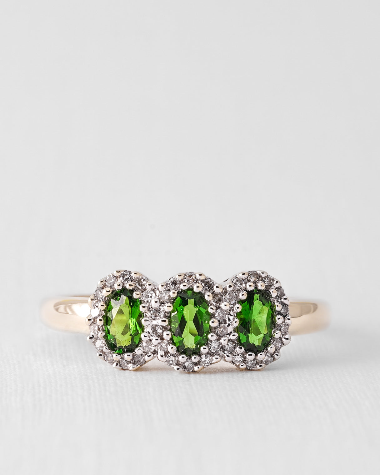 Liora | Vintage Diopsiet & Diamant Driesteen Ring