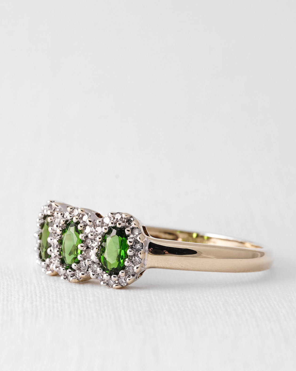 Liora | Vintage Diopsiet & Diamant Driesteen Ring