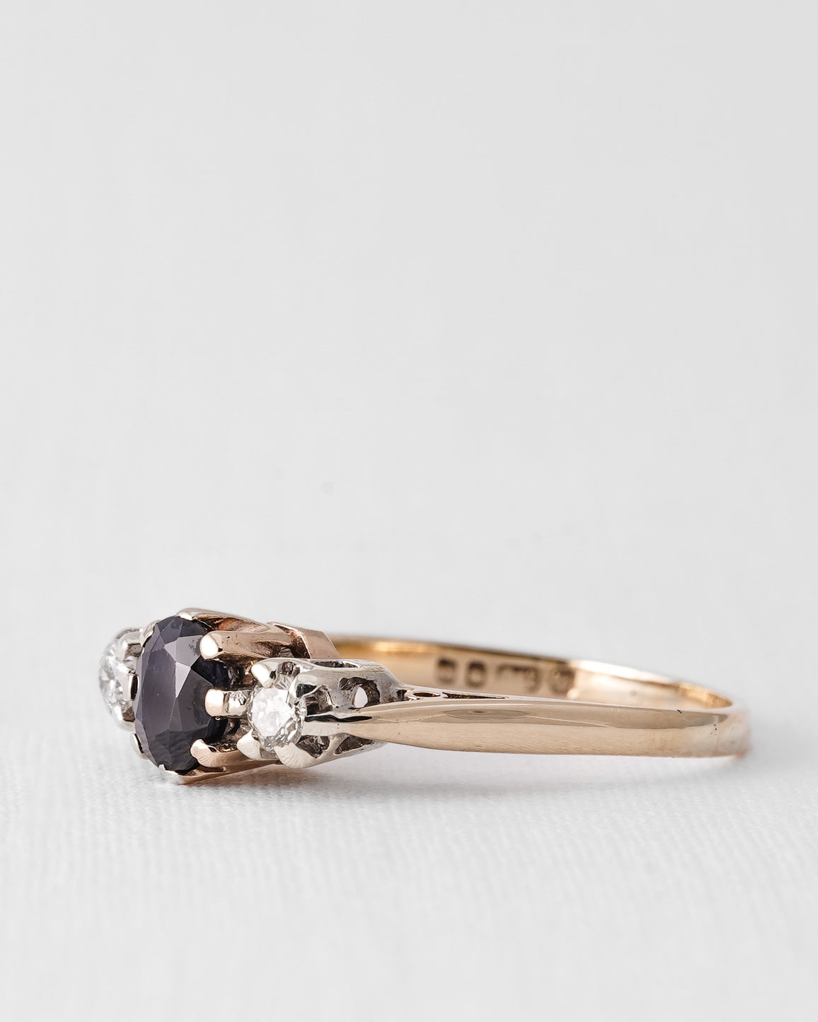Selindra | Vintage Saffier & Diamant Cluster Ring