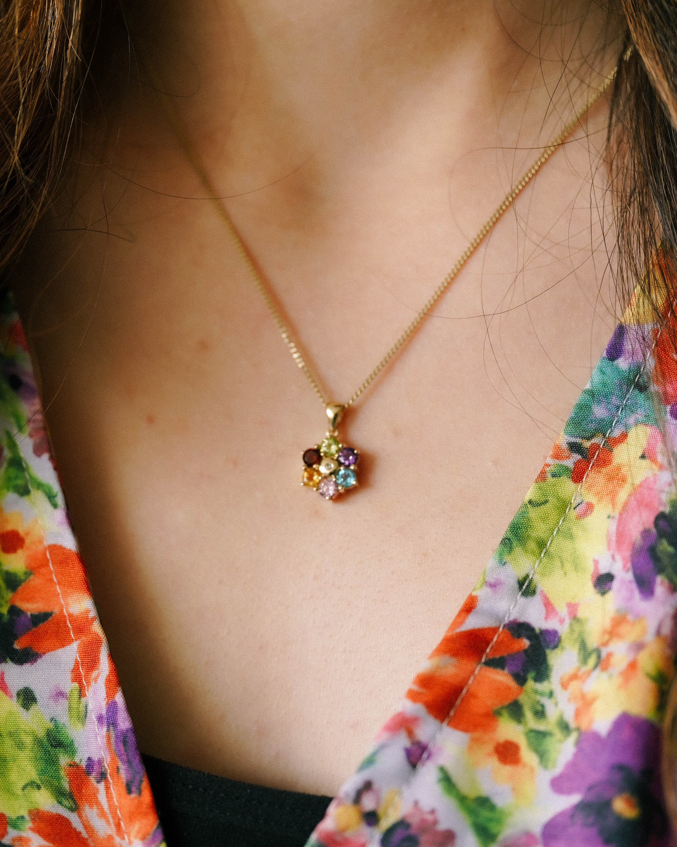 Romi | Vintage Meervoudige Edelsteen Hanger