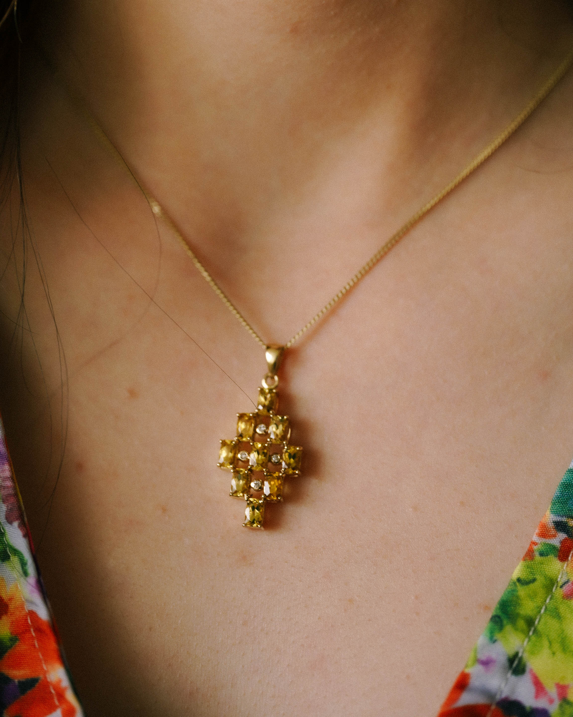 Saar | Vintage Citrien & Diamant Hanger