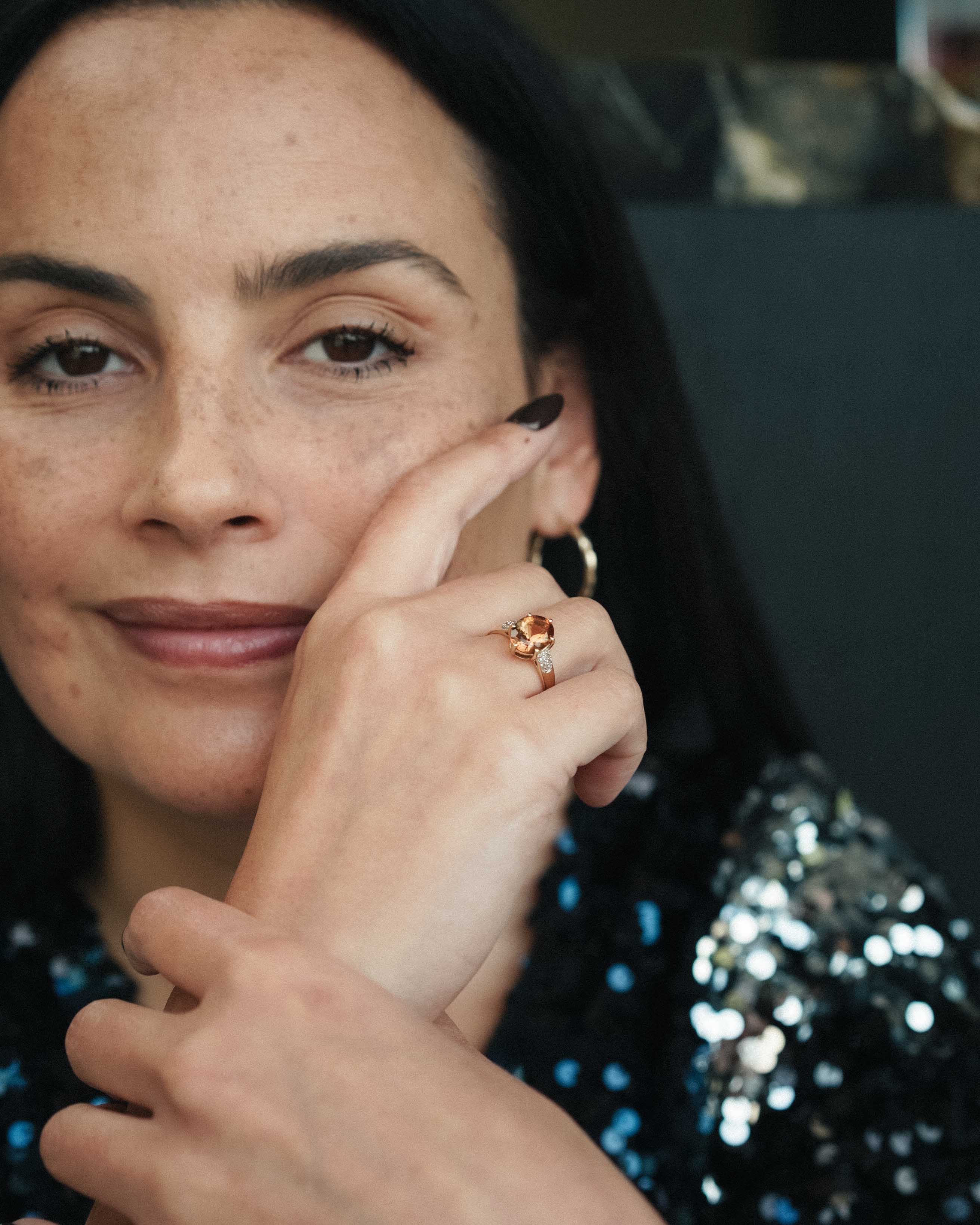 Solandra | Vintage Kwarts & Witte Saffier Dress Ring