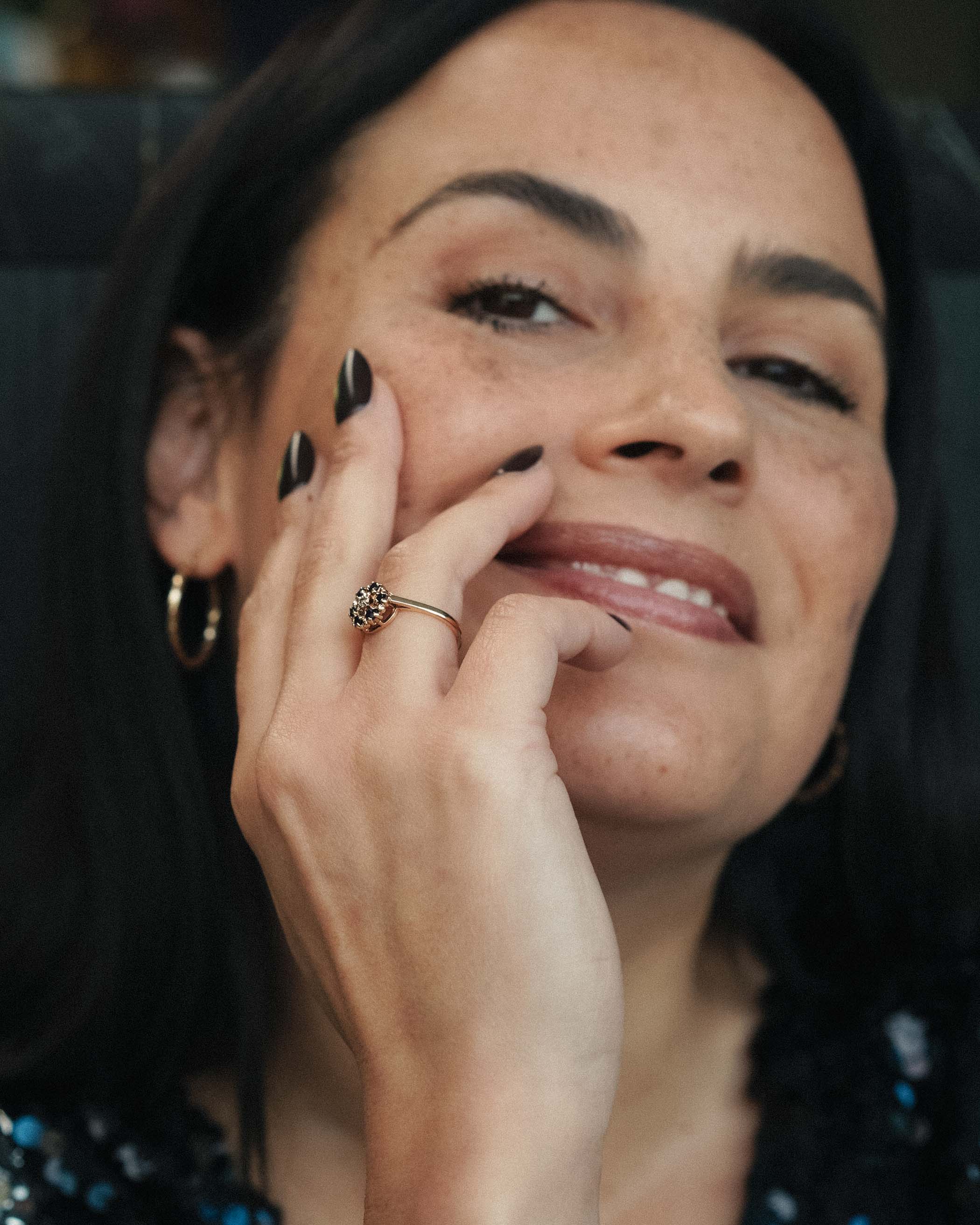 Hiannah | Vintage Saffier & Diamant Dress Ring