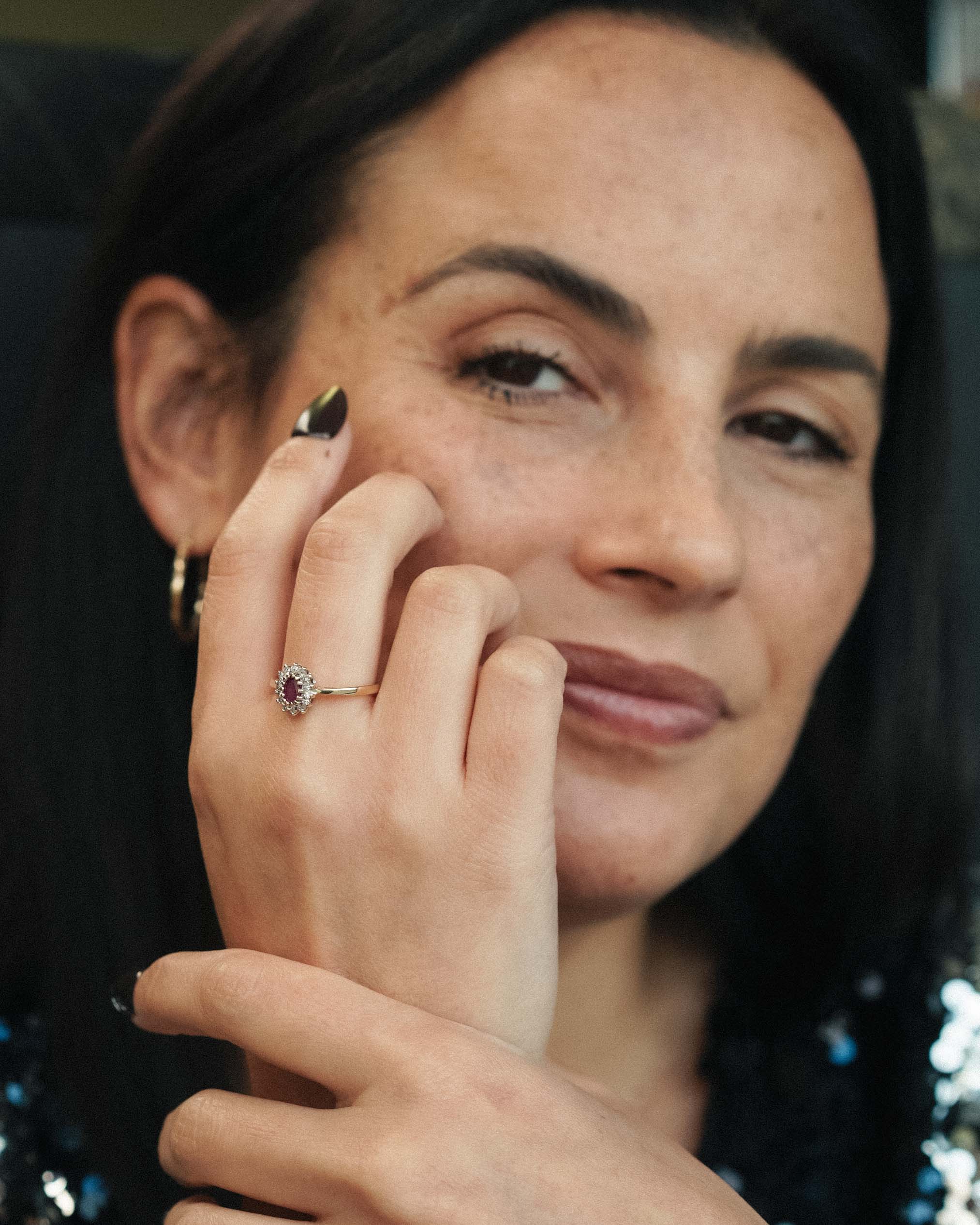 Seliane | Vintage Robijn & Diamant Cluster Ring