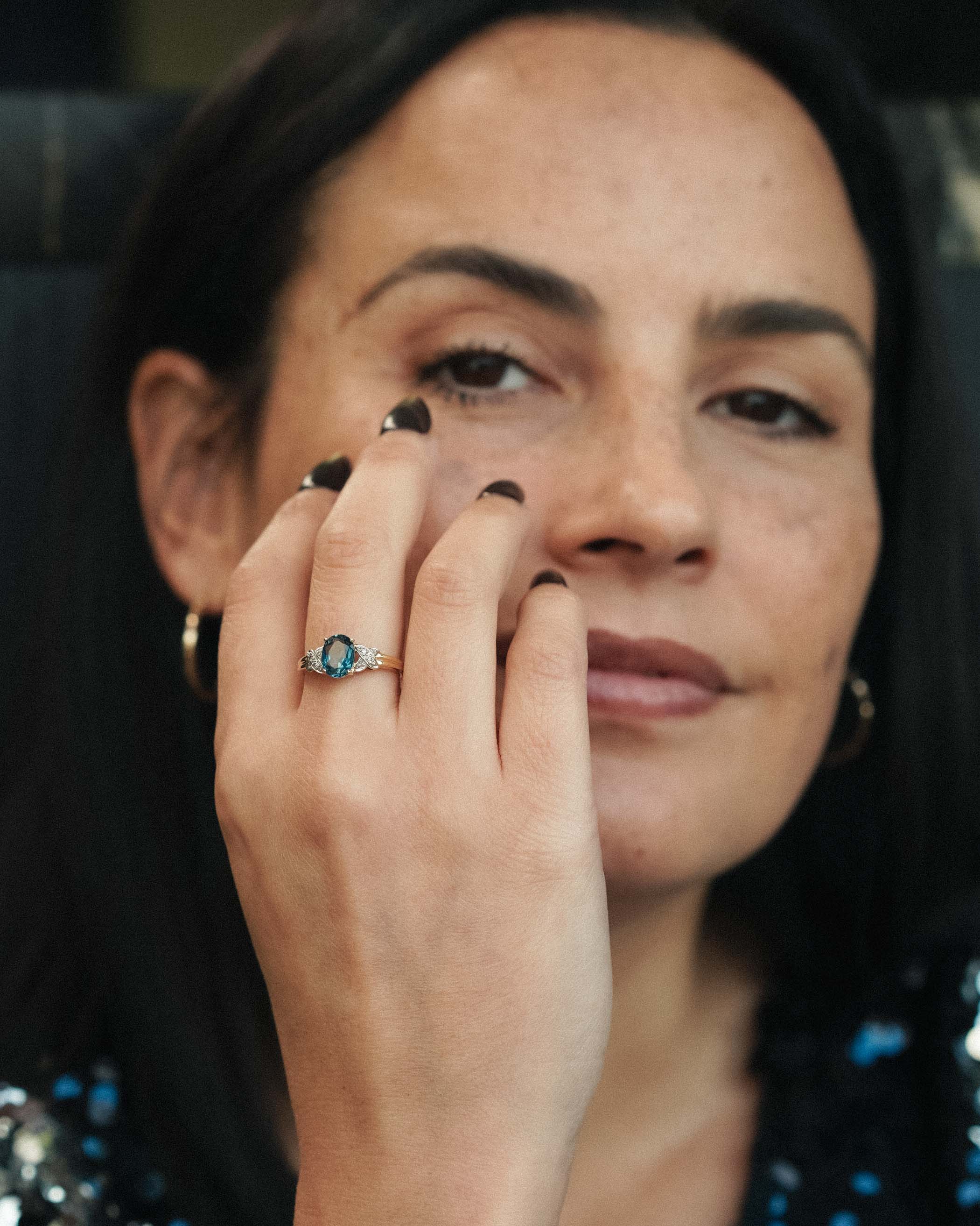 Elayne | Vintage Topaas Cluster & Diamant Details Ring