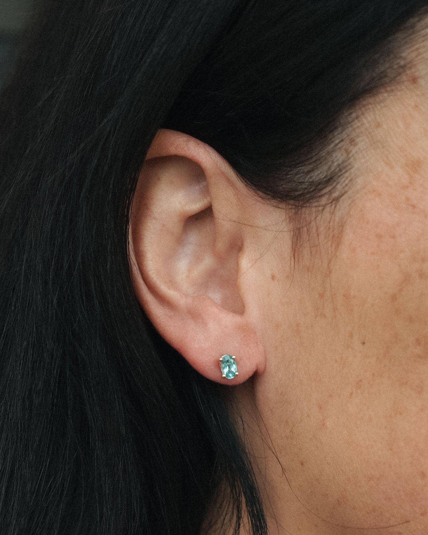 Mirle | Vintage Blauwe Topaas Oorbellen