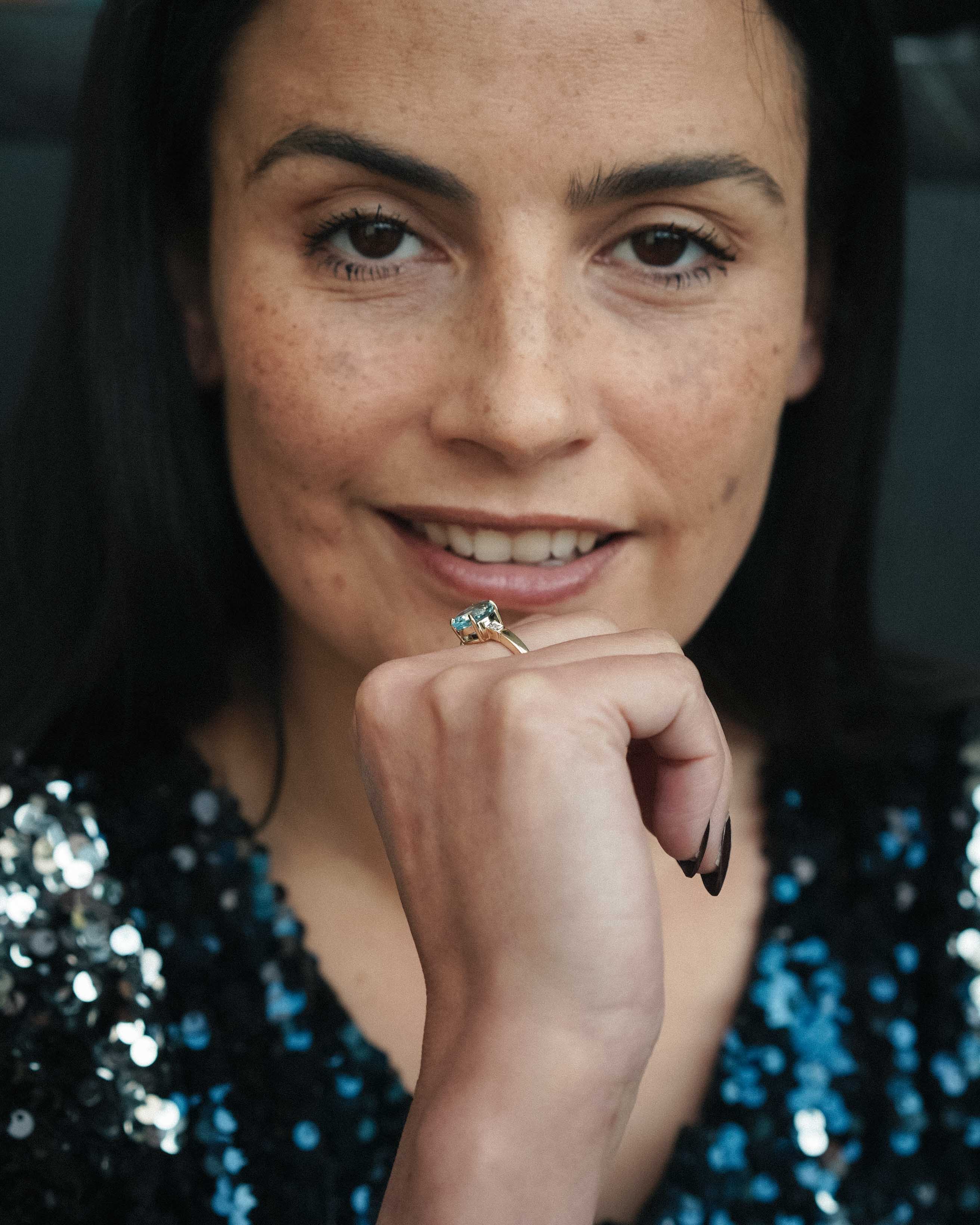 Daphne | Vintage Topaas & Diamant Solitair Ring