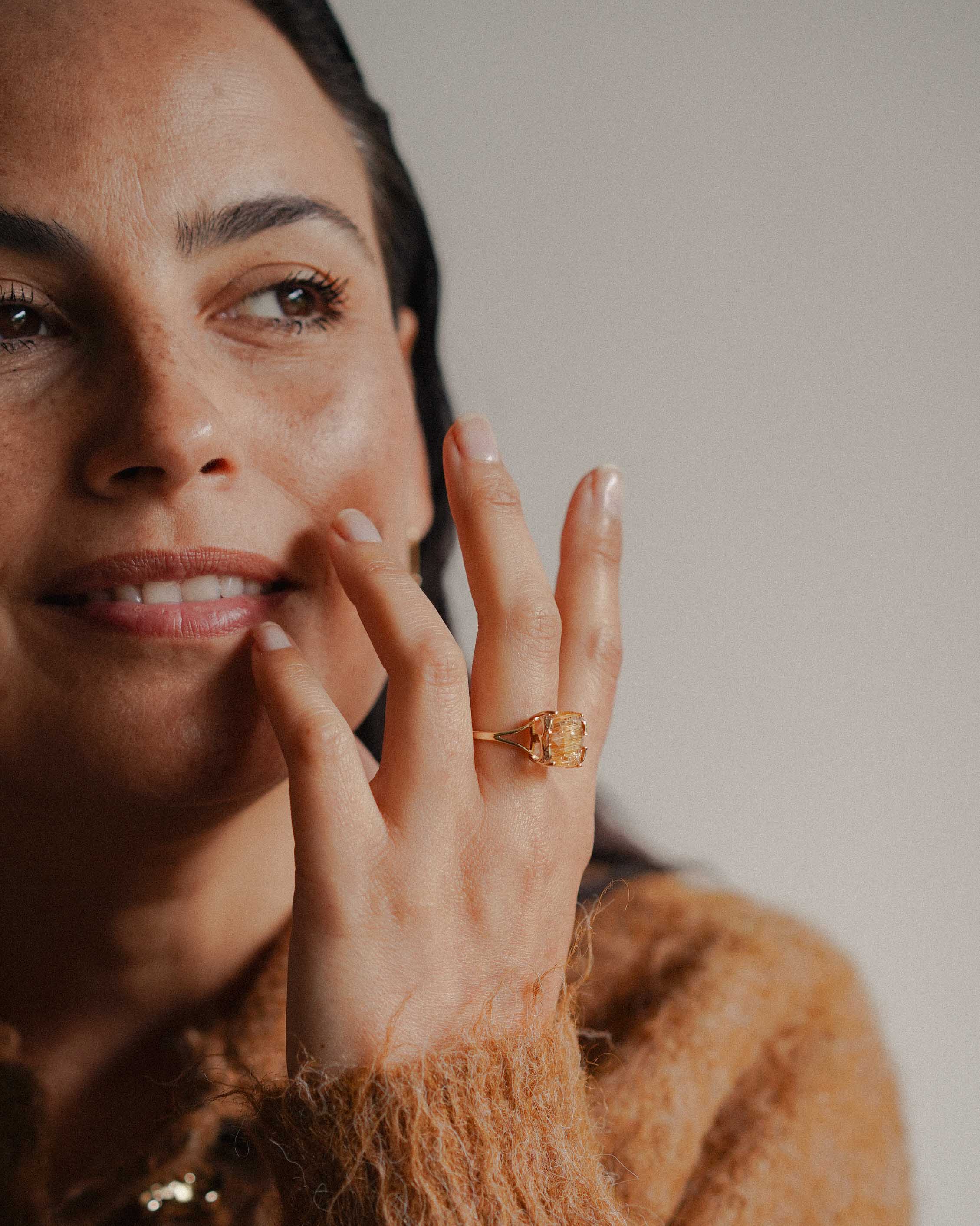 Ariadne | Vintage Rutielkwarts & Diamant Ring