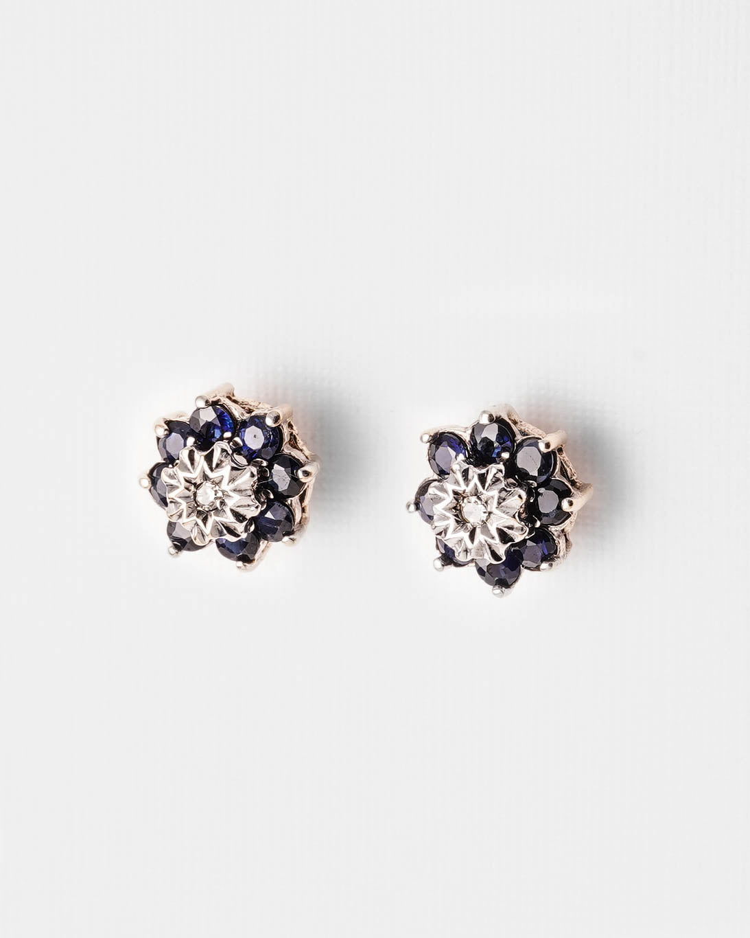 Celeste | Vintage Saffier & Diamant Oorbellen