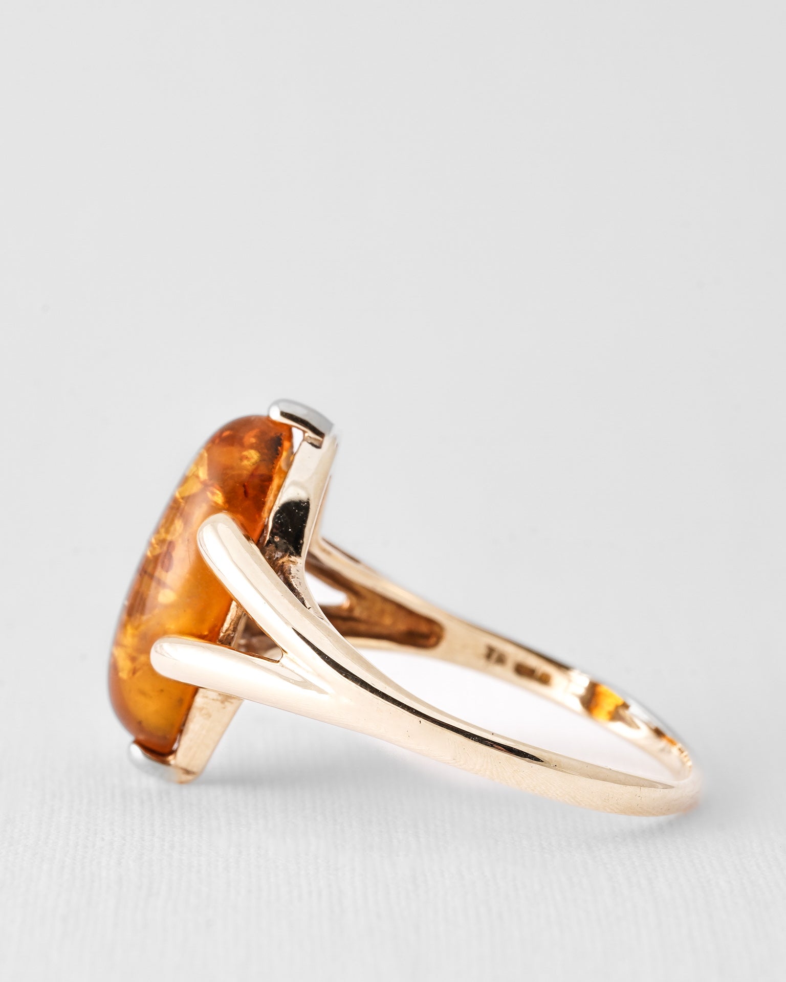 Camille | Vintage Amber Solitaire Ring