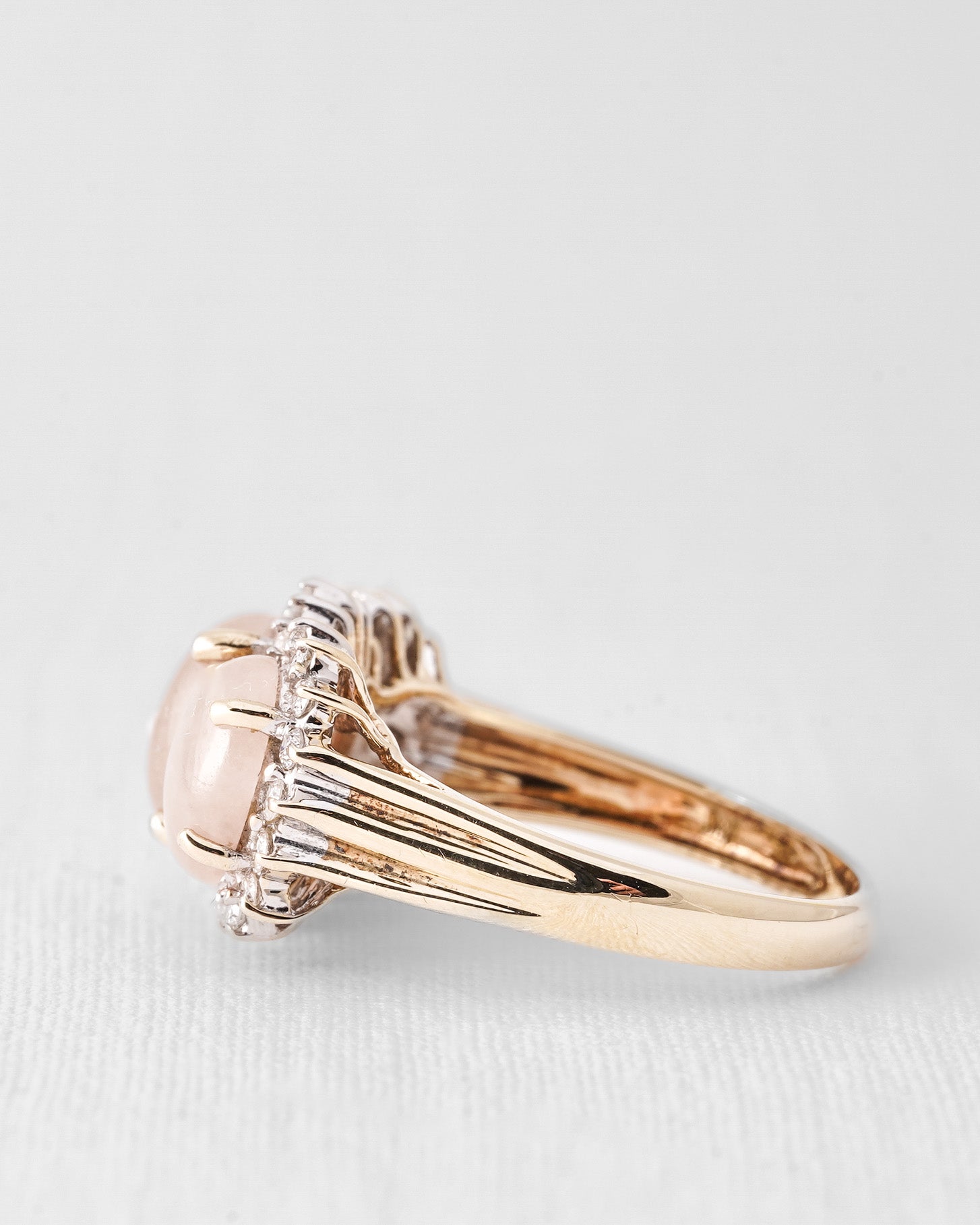 Mireille | Vintage Jade & Diamant Driesteen Ring