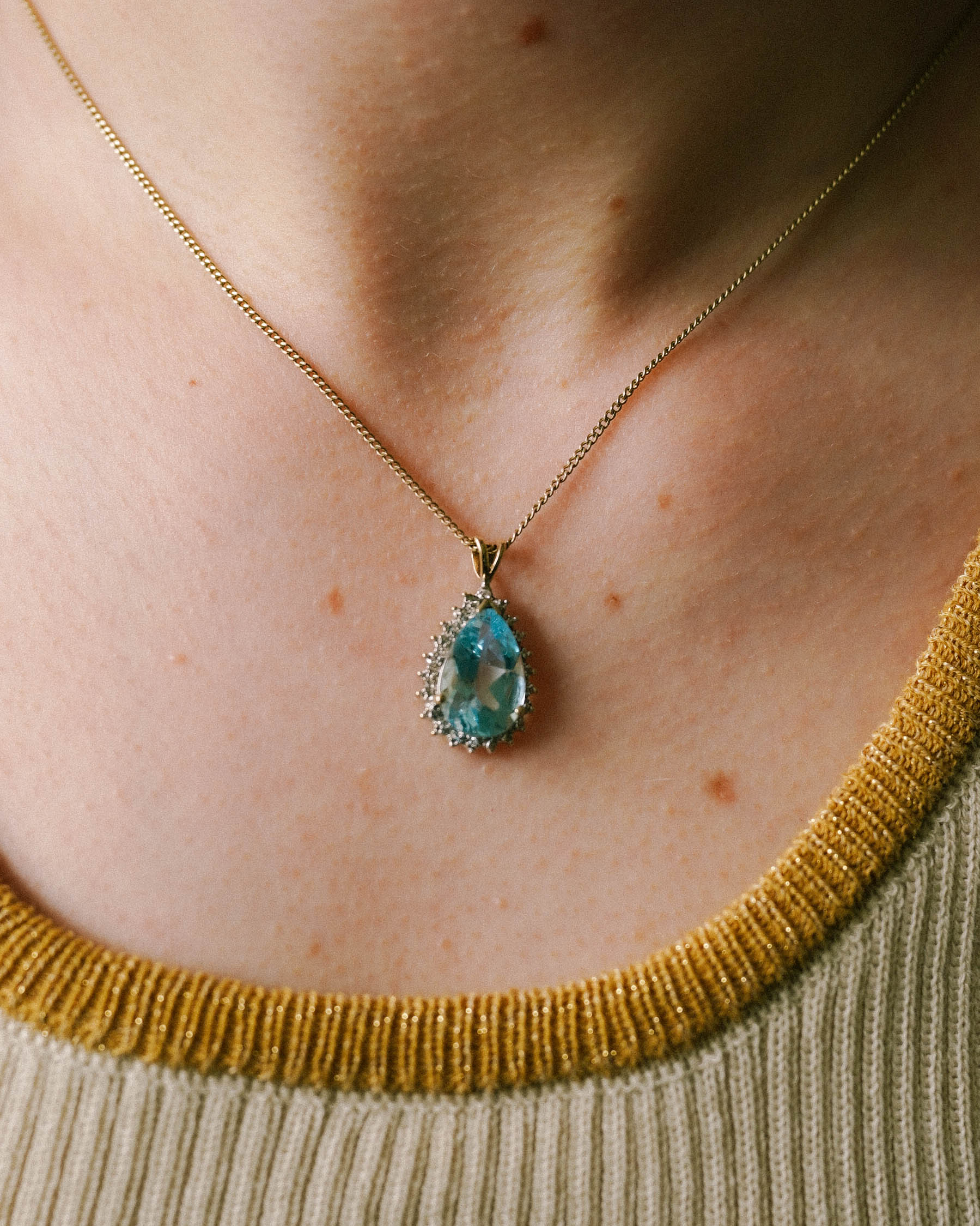 Zara | Vintage Topaas & Diamant Hanger