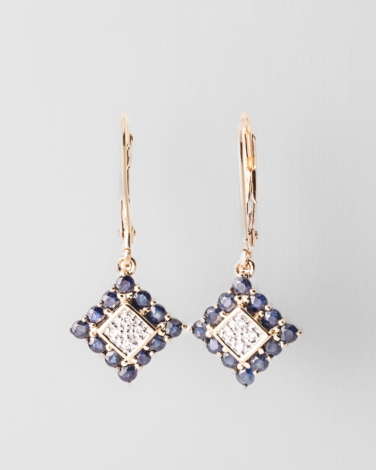 Valentina | Vintage Saffier & Diamant Oorbellen