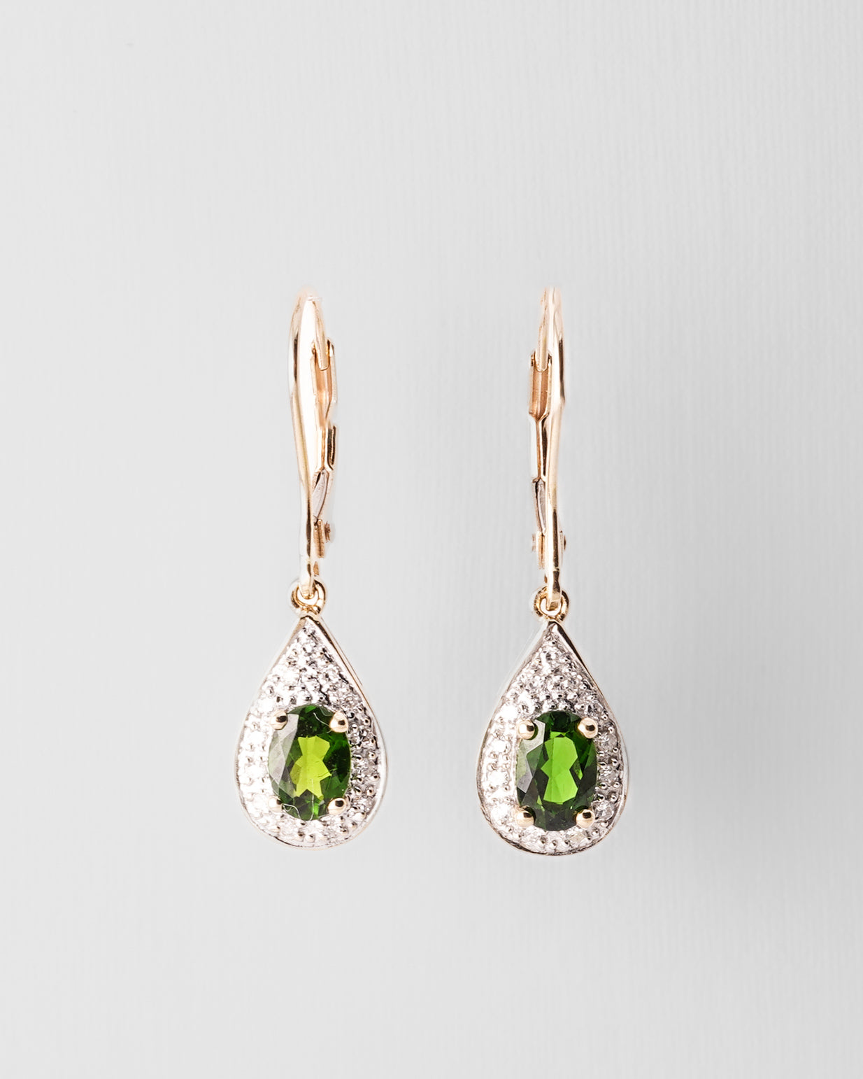 Serena | Vintage Diopsiet & Diamant Oorbellen