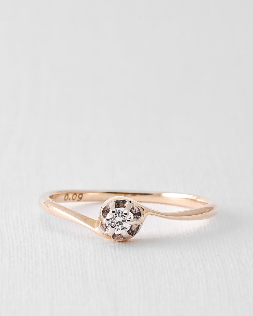Sophia | 14K Geel Goud & Briljant (0.09ct) Ring