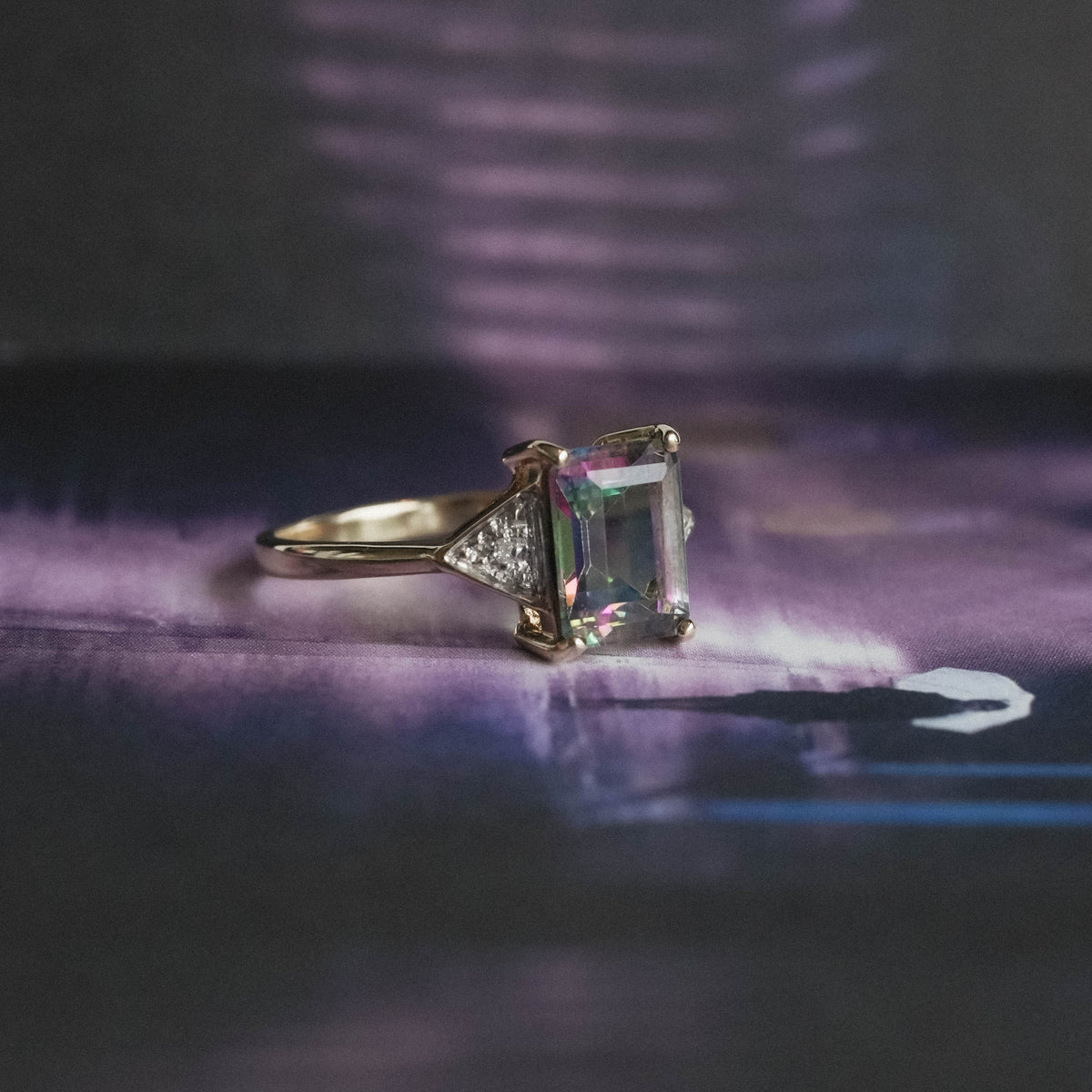 Mireille | Vintage Topaas en Diamant ring