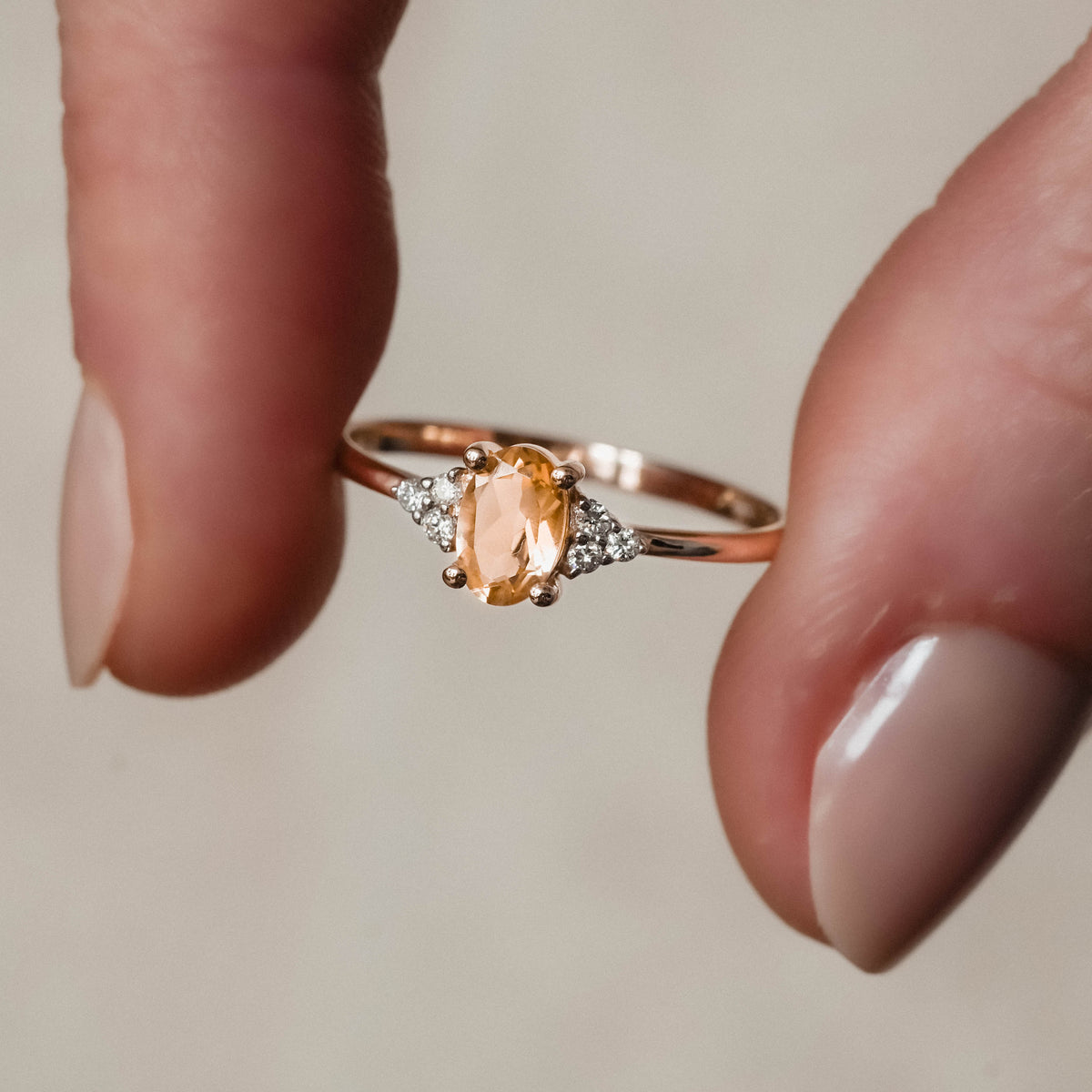 Amelie | Citrien & Diamant Ring - Menina Amsterdam