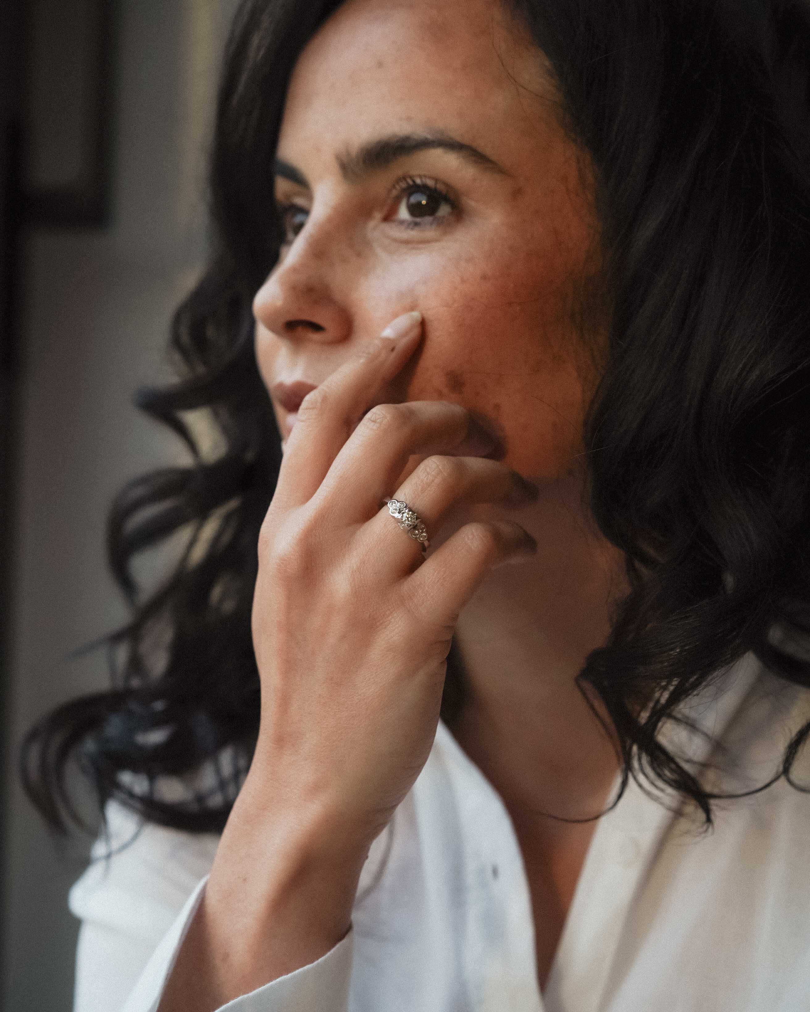 Roos | 14K Wit Goud Briljant (0.45ct) Cluster Ring