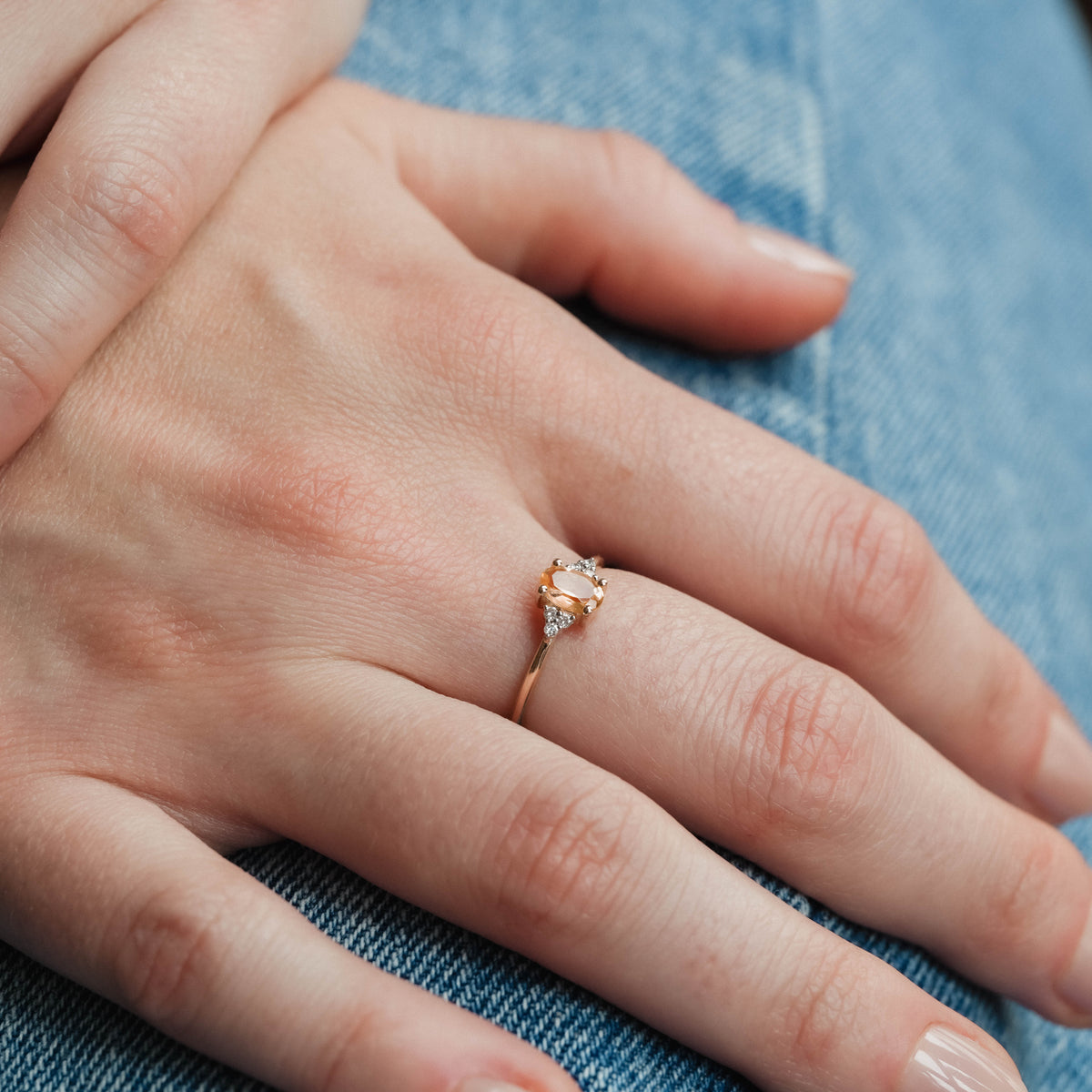 Amelie | Citrien & Diamant Ring - Menina Amsterdam