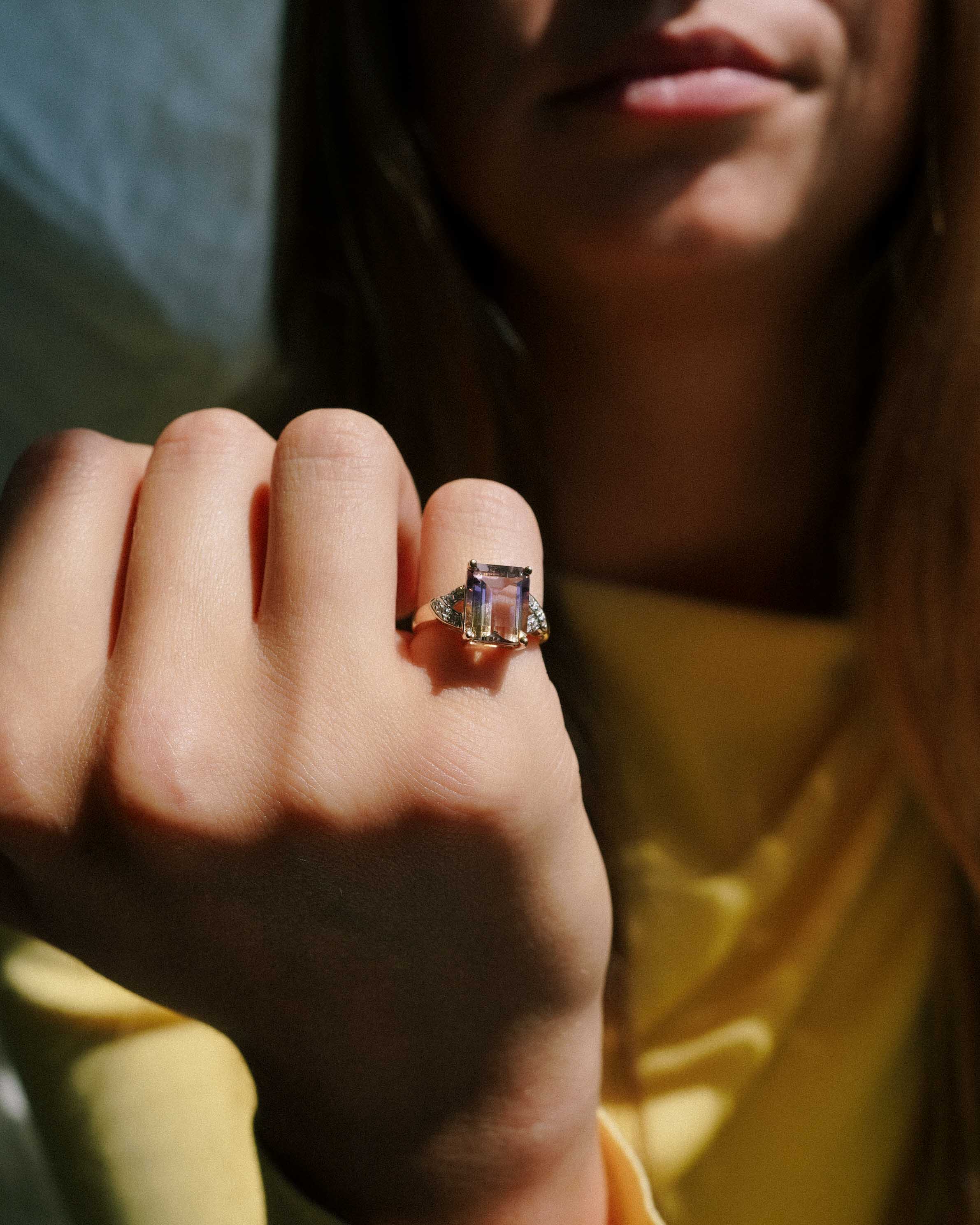 Ashley | Vintage Ametrien & Diamant Promise Ring