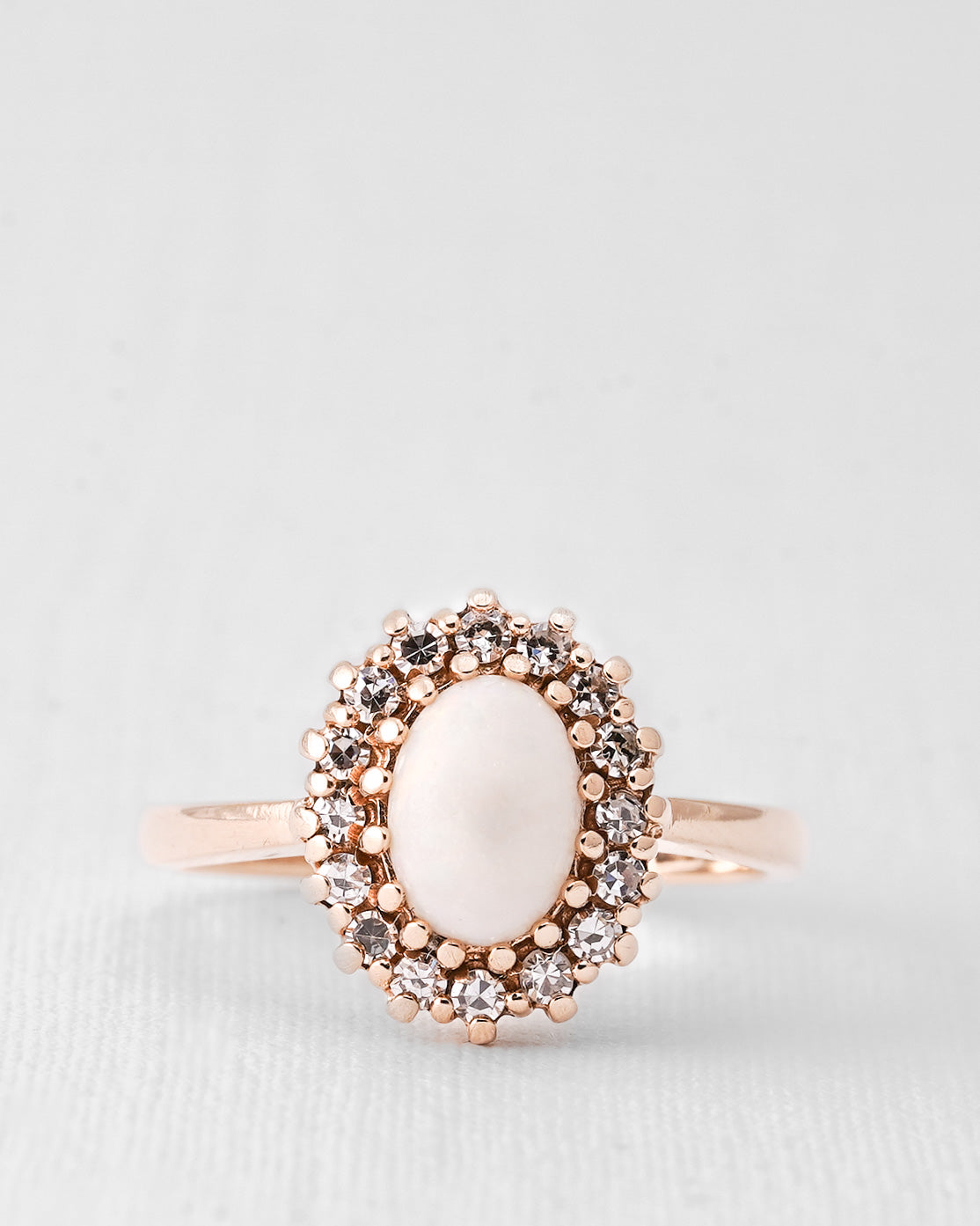 Mirella | Vintage Opaal & Diamant Cluster Ring