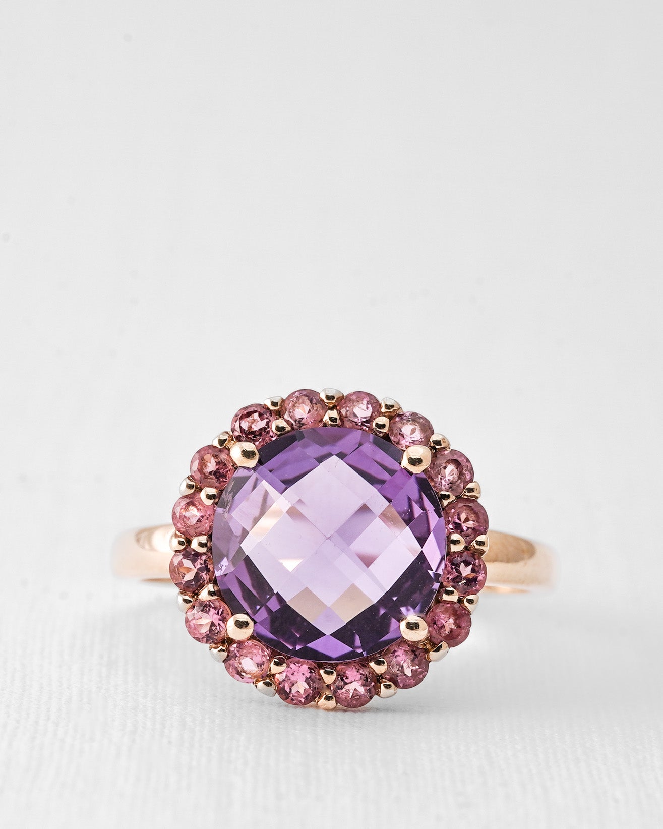 Isoria | Vintage Amethist & Toermalijn Cluster Ring